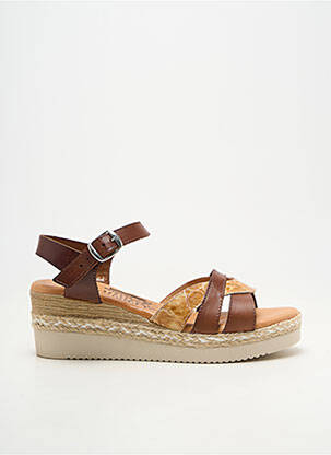 Sandalai/nu pėdos lygus medžiaga kulnas nuo 4 iki 6 cm rudas LA FEMME moteris