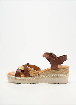 Sandalai/nu pėdos lygus medžiaga kulnas nuo 4 iki 6 cm rudas LA FEMME moteris