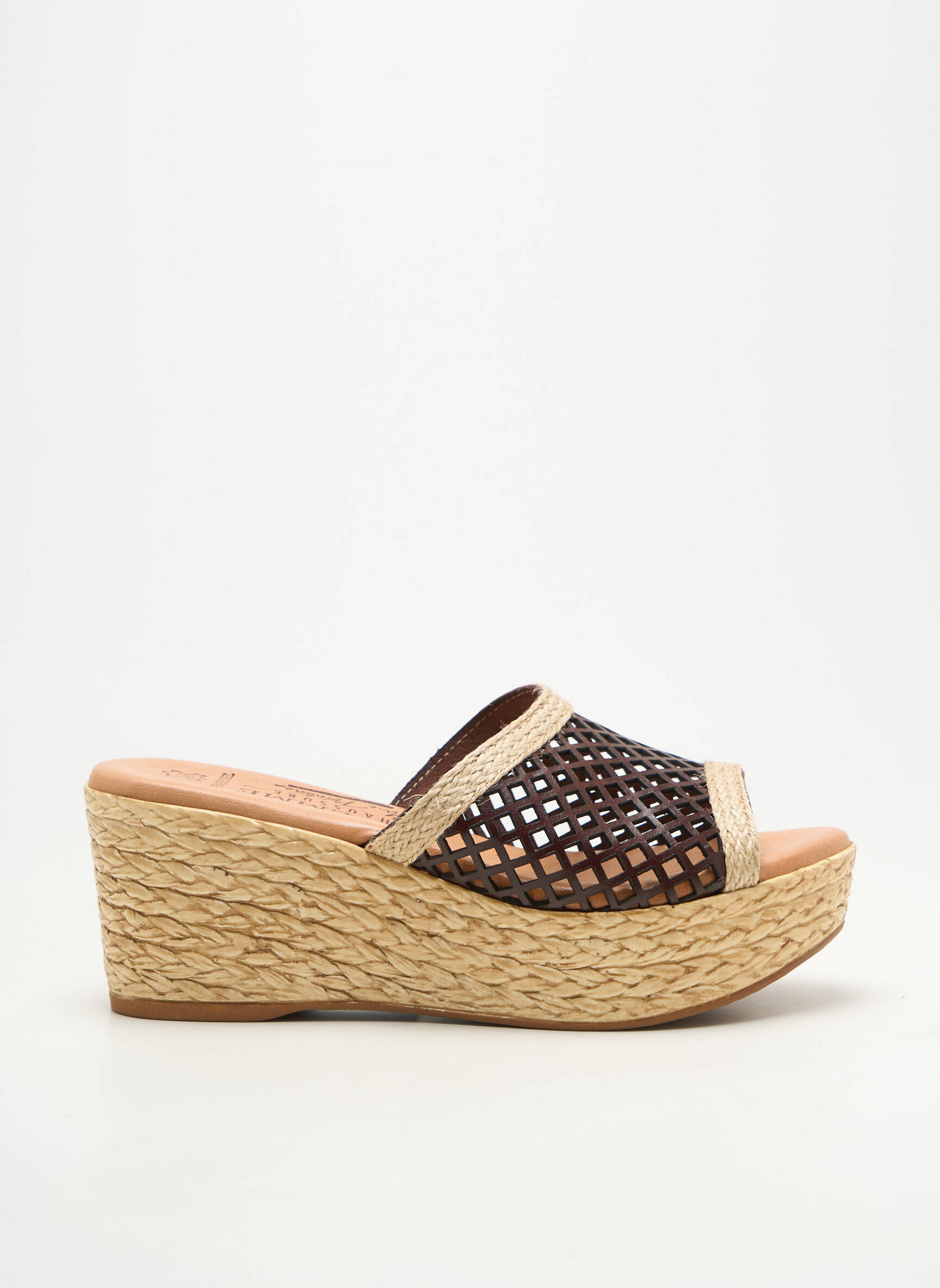 Mule/sabotai lygus medžiaga kulnas nuo 7 iki 9 cm rudas LA FEMME moteris