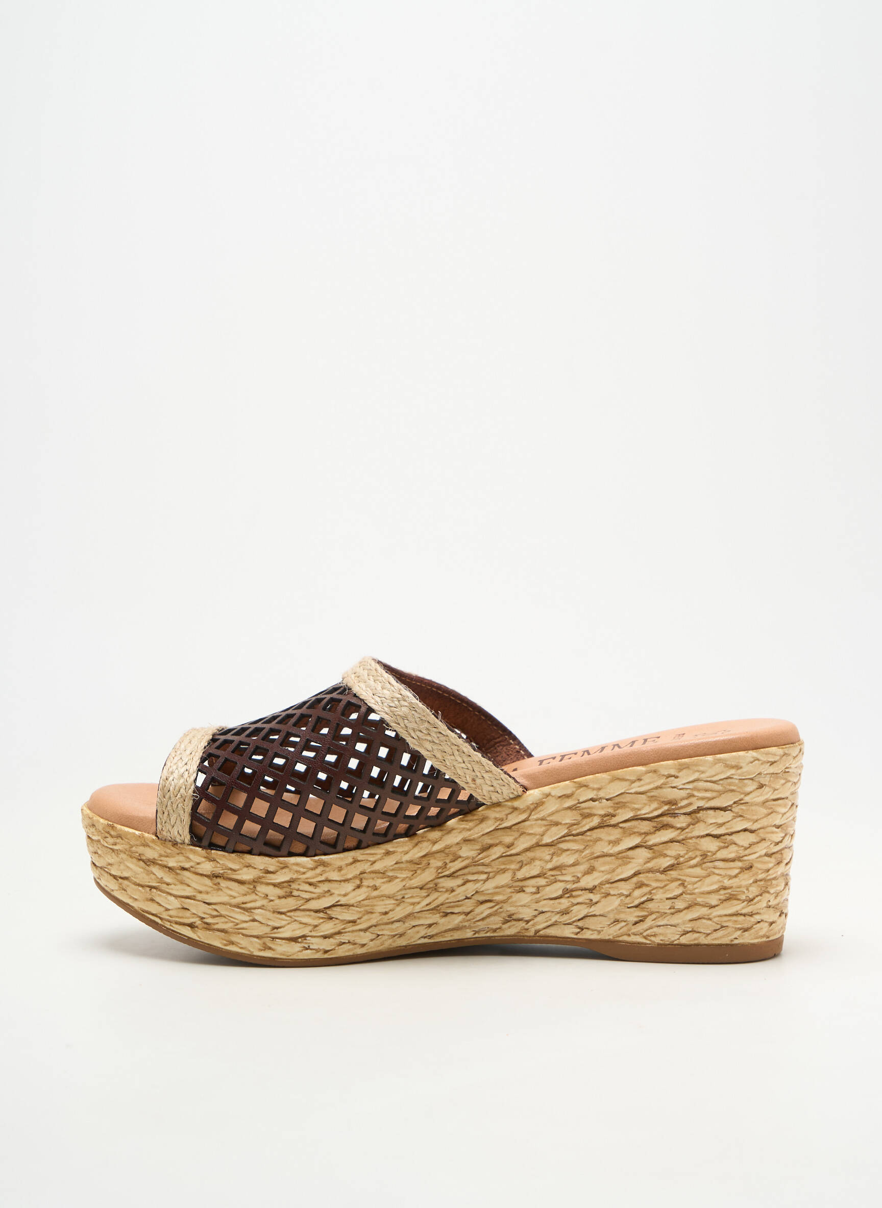 Mule/sabotai lygus medžiaga kulnas nuo 7 iki 9 cm rudas LA FEMME moteris