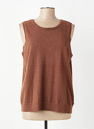 Marškiniai be rankovių tiesi kirpimas be rankų rudas YEST moteris