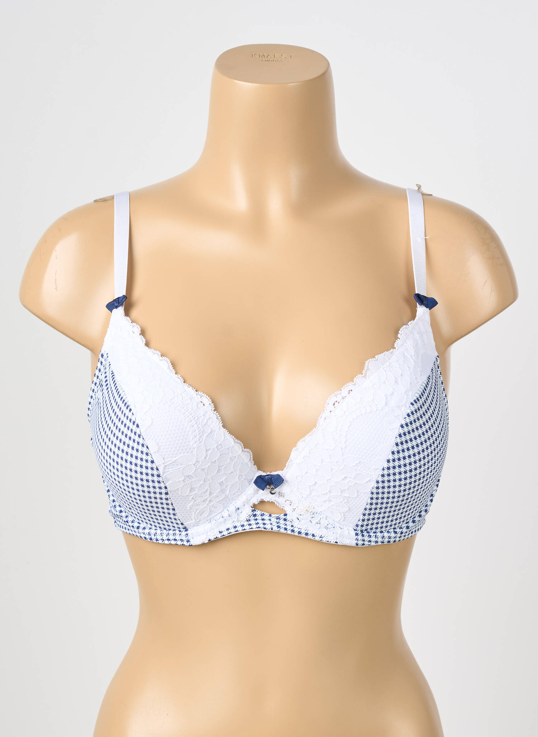 Liemenėlė push-up liemenėlė su aukštu palaikymu push-up liemenėlė su aukštu palaikymu mėlyna ESCORT moteris