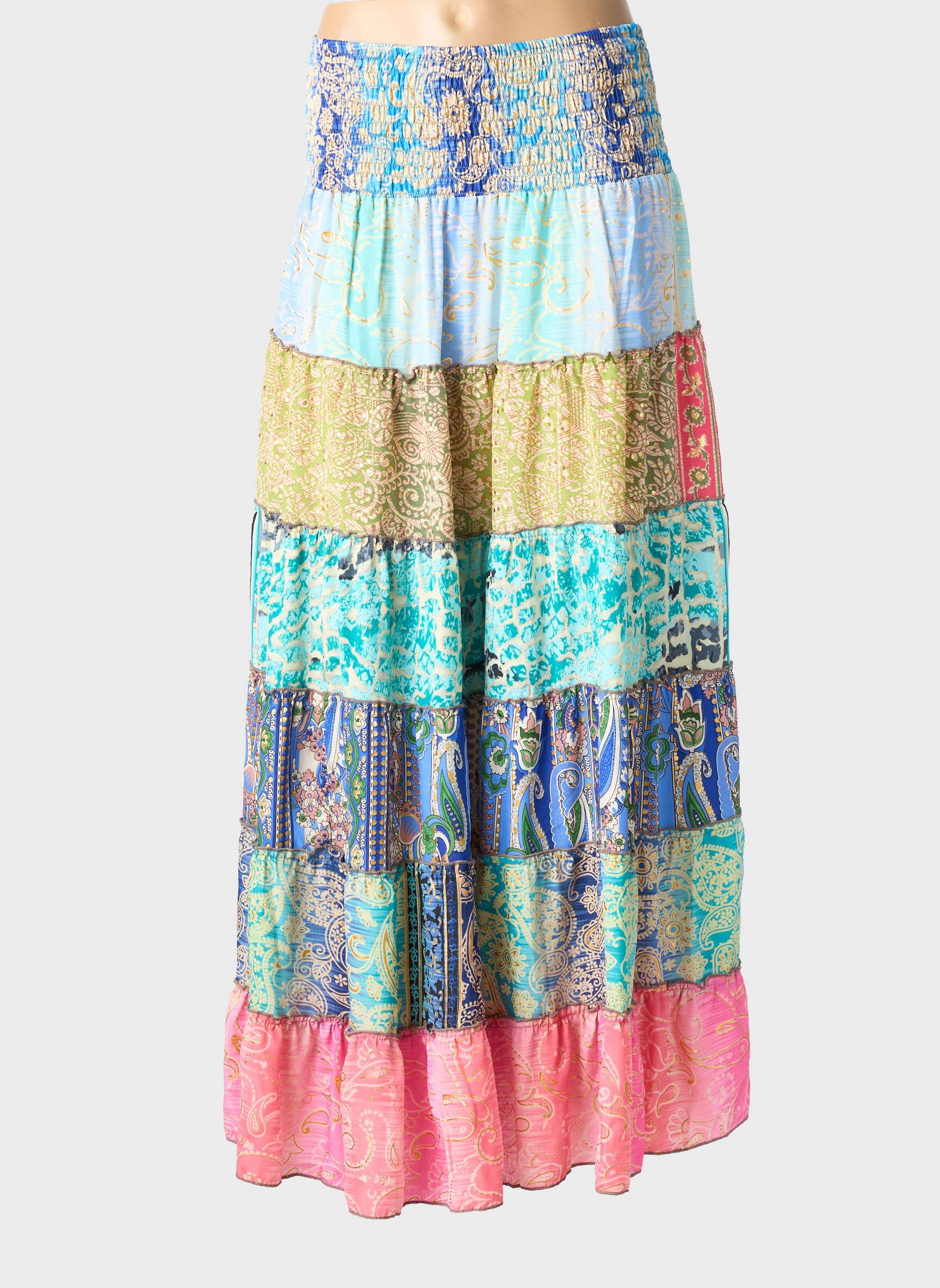 Ilgas sijonas fantazijos raštas mėlyna BOHO FASHION moteris
