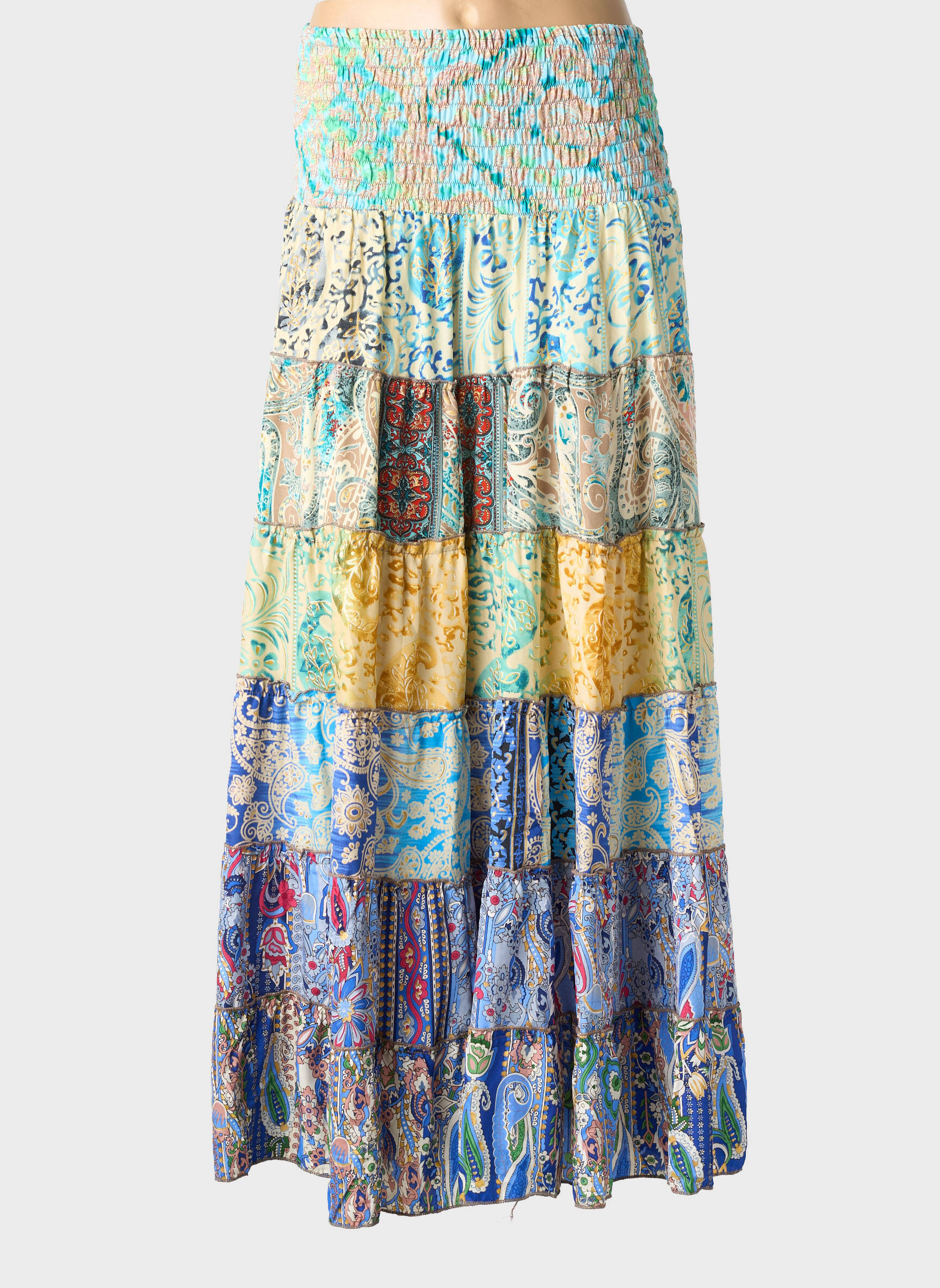 Ilgas sijonas fantazijos raštas mėlyna BOHO FASHION moteris