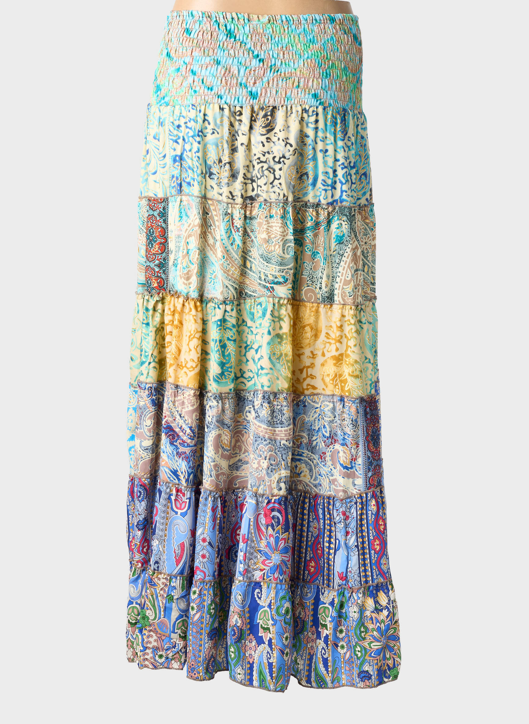 Ilgas sijonas fantazijos raštas mėlyna BOHO FASHION moteris