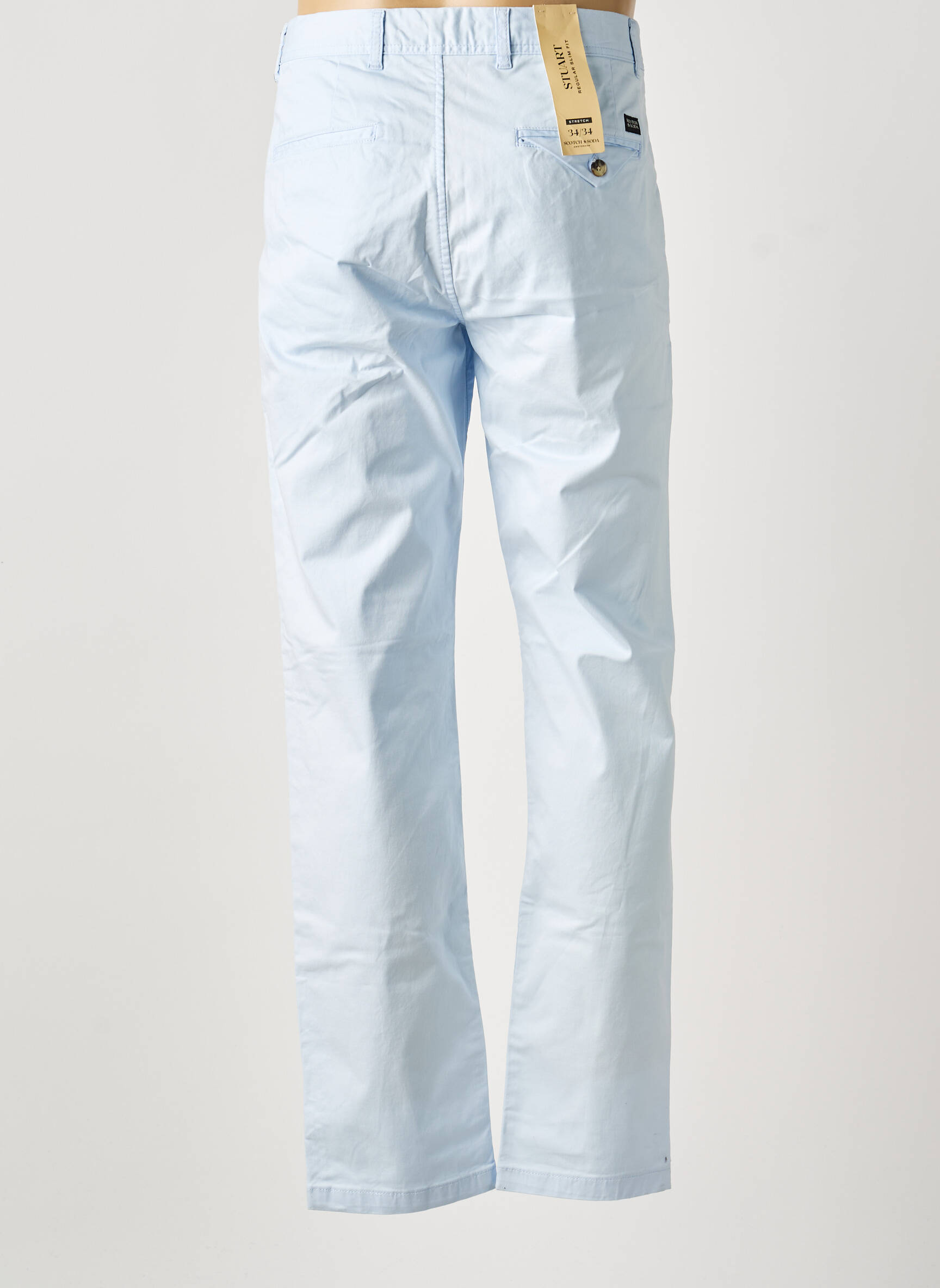 Chino kelnė popelinos audinys, kuris pasižymi lygiu ir tankiu paviršiumi. normala dydis mėlyna SCOTCH & SODA vyras