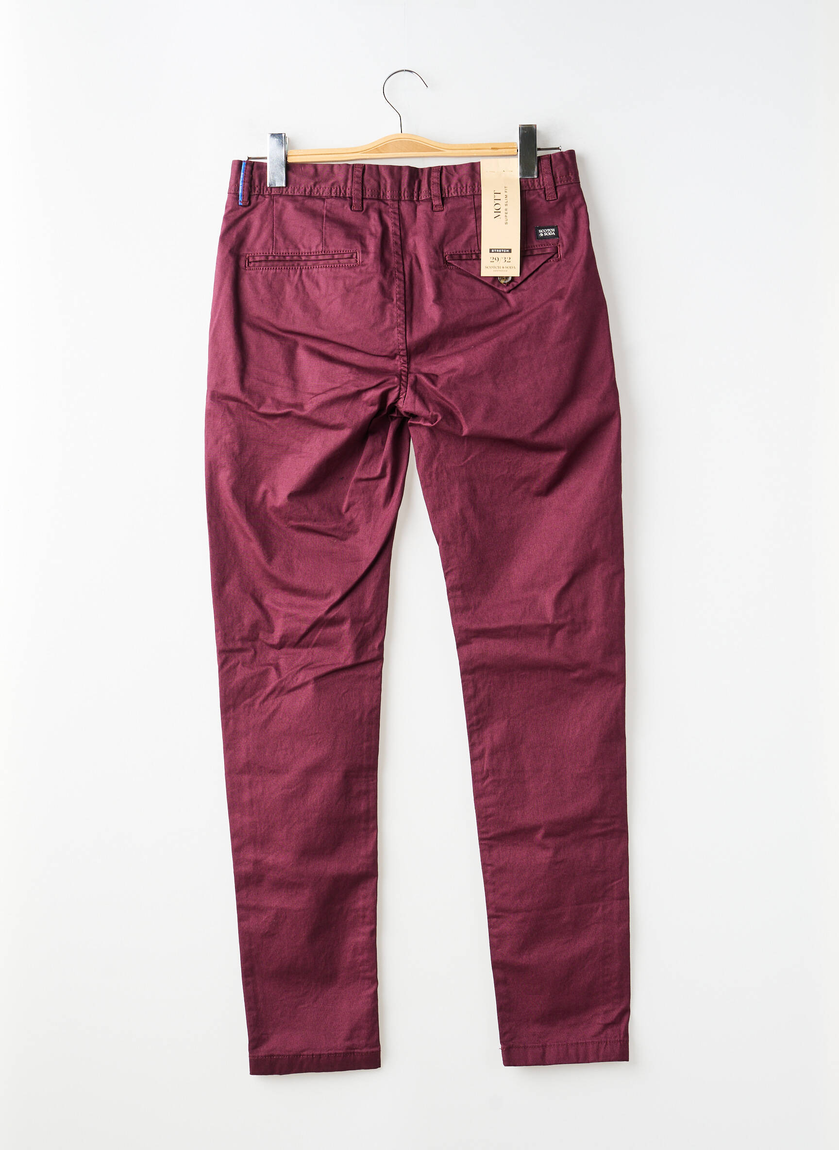 Chino kelnė popelinos audinys, kuris pasižymi lygiu ir tankiu paviršiumi. normala dydis violetinis SCOTCH & SODA vyras