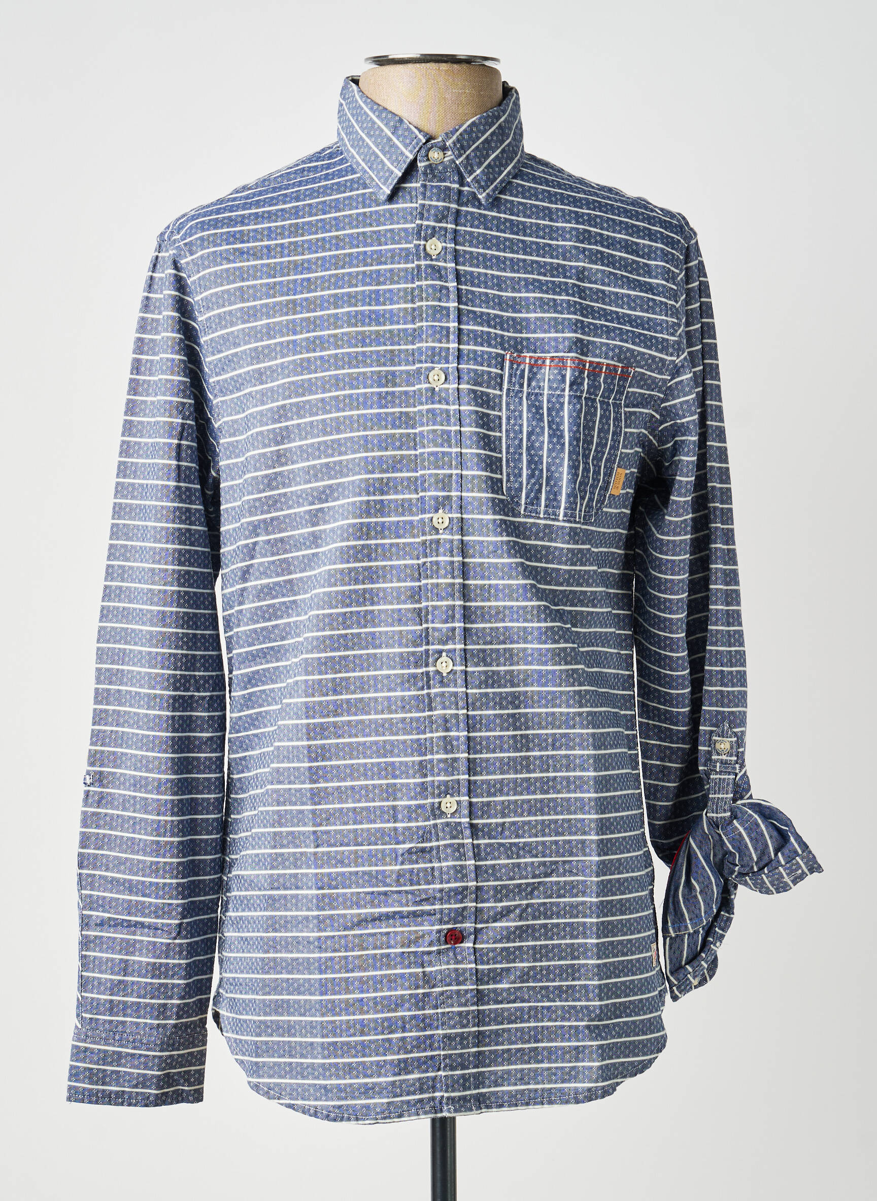 Ilgomis rankovėmis marškinys kišenės mėlyna SCOTCH & SODA vyras