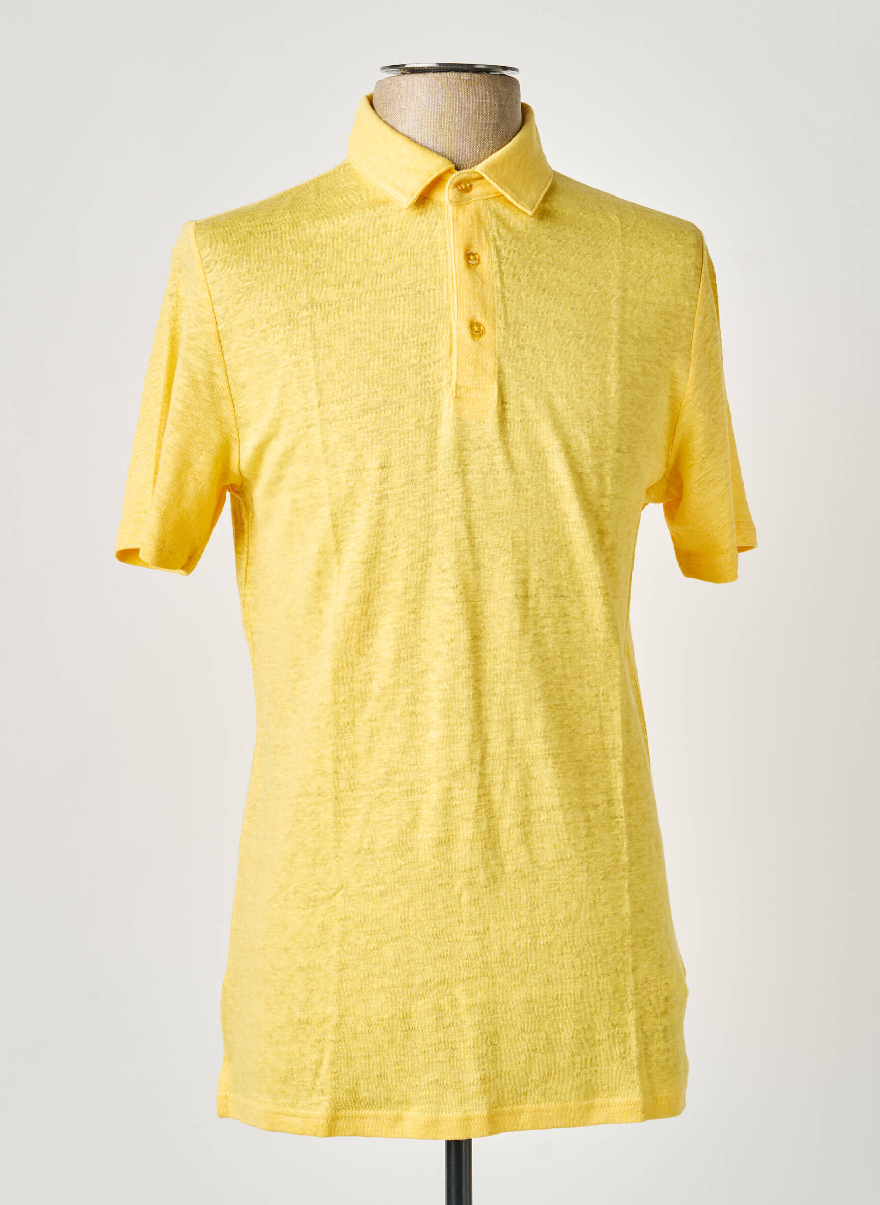Polo chinamas audinys trumpas rankovės geltona KNOWLEDGE COTTON APPAREL vyras