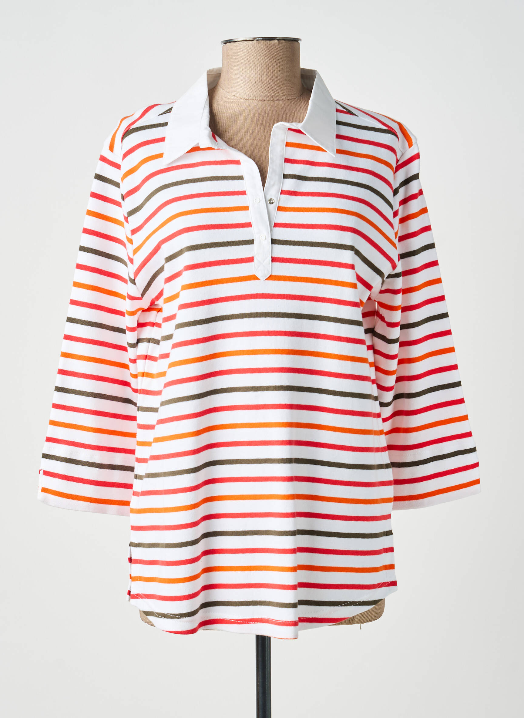 Polo juostelės raštas 3/4 rankovės oranžinė ARMOR LUX moteris