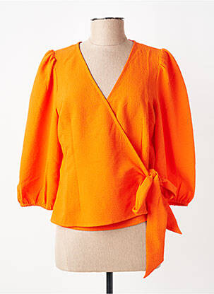 Viršūnė centrinė iškirptė 3/4 rankovės oranžinė VERO MODA moteris