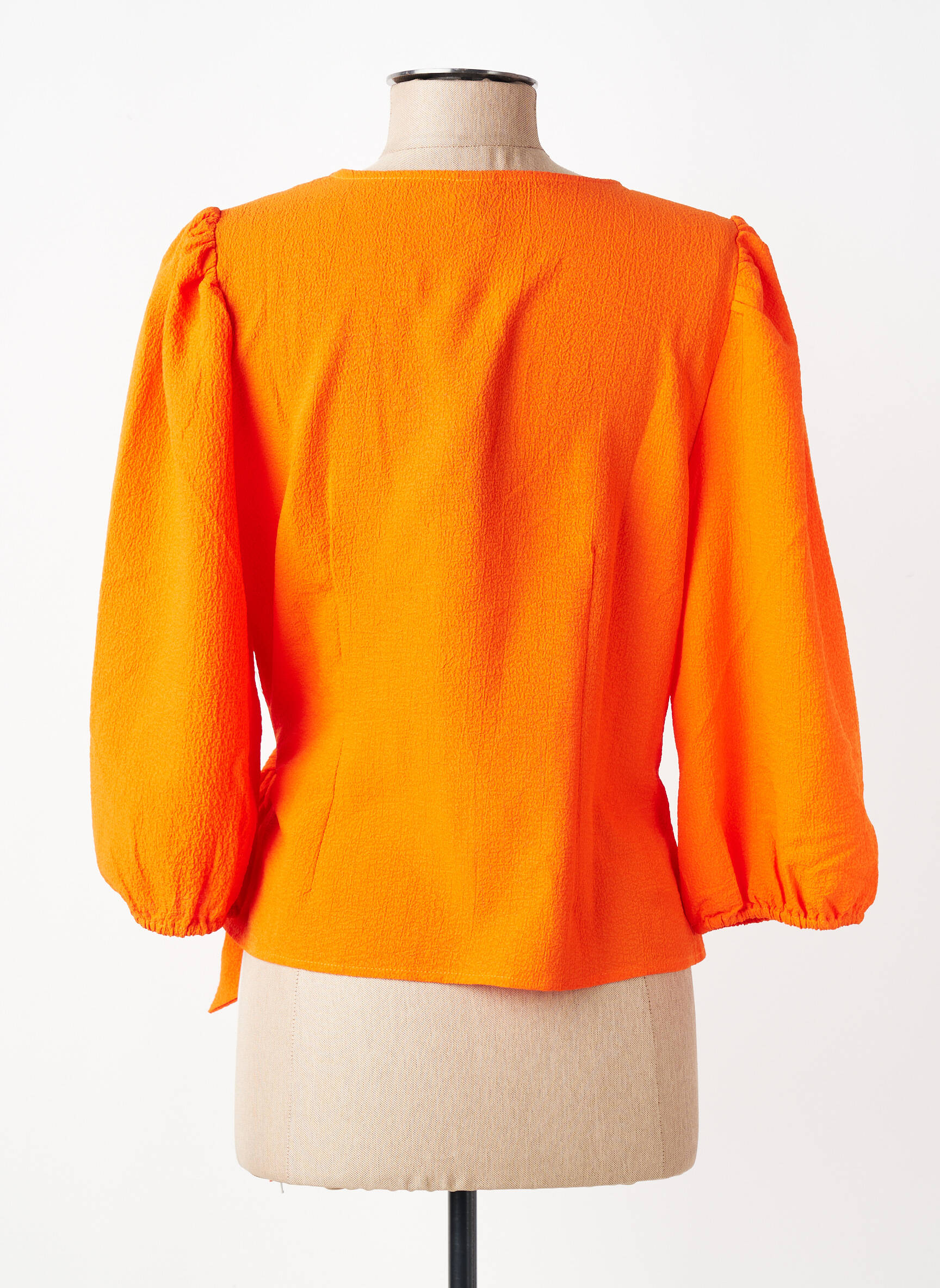 Viršūnė centrinė iškirptė 3/4 rankovės oranžinė VERO MODA moteris