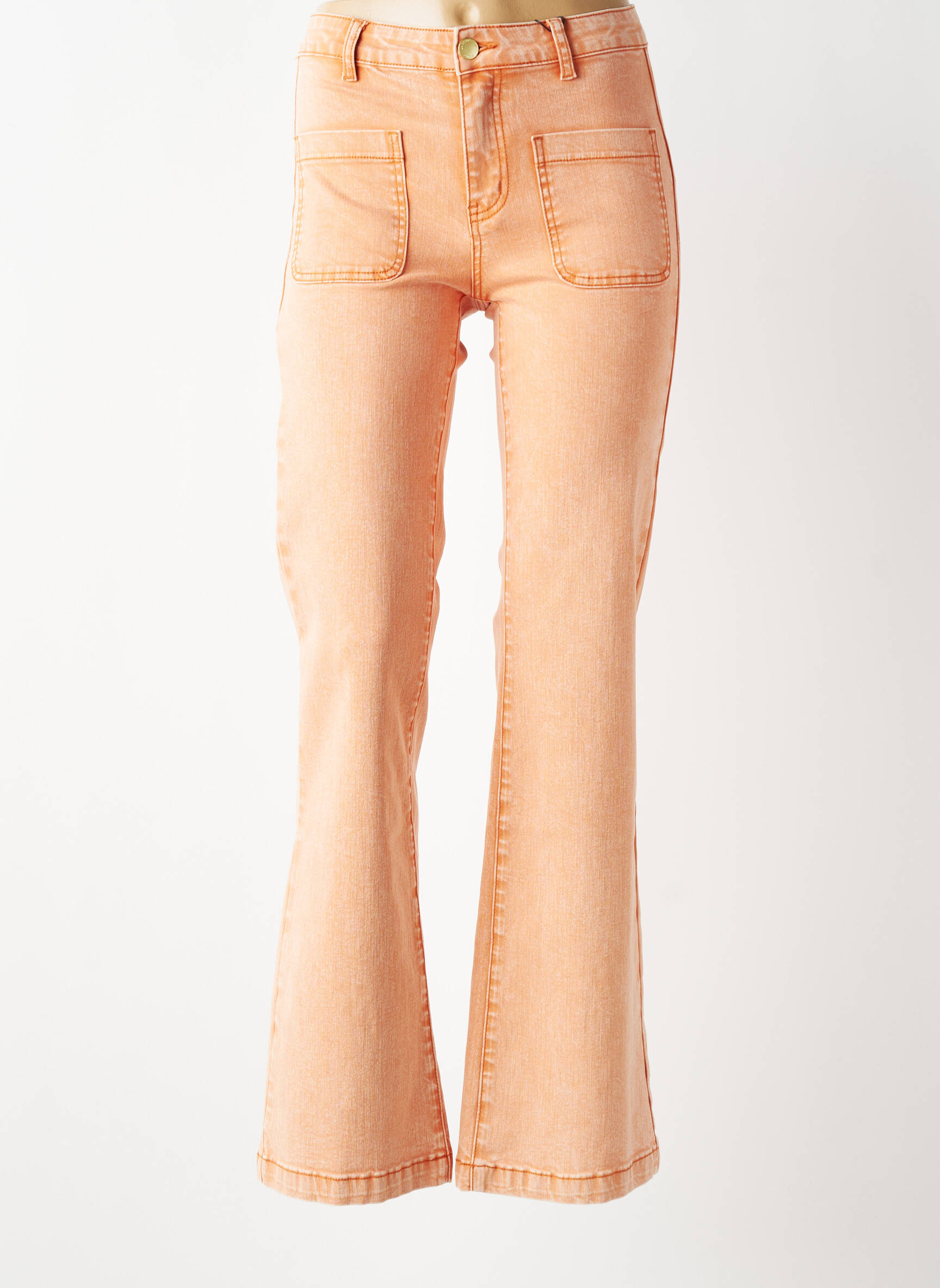 Bootcut džinsai aukšta talija aukšta talija oranžinė LA PETITE ETOILE moteris
