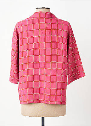 Moteriškas marškinys krepos audinys 3/4 rankovės rožinė NICE THINGS moteris