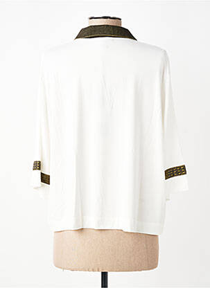 Viršūnė tamprumas 3/4 rankovės baltas TRICOT CHIC moteris