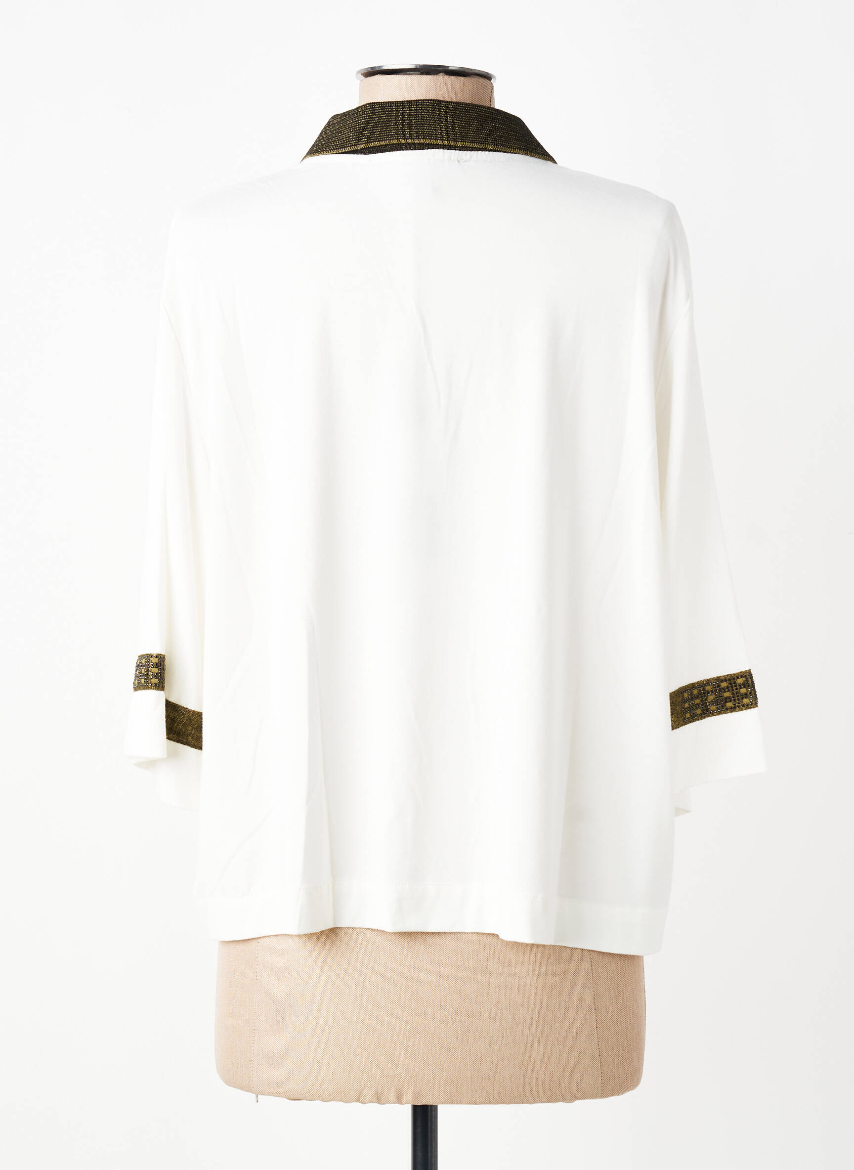 Viršūnė tamprumas 3/4 rankovės baltas TRICOT CHIC moteris