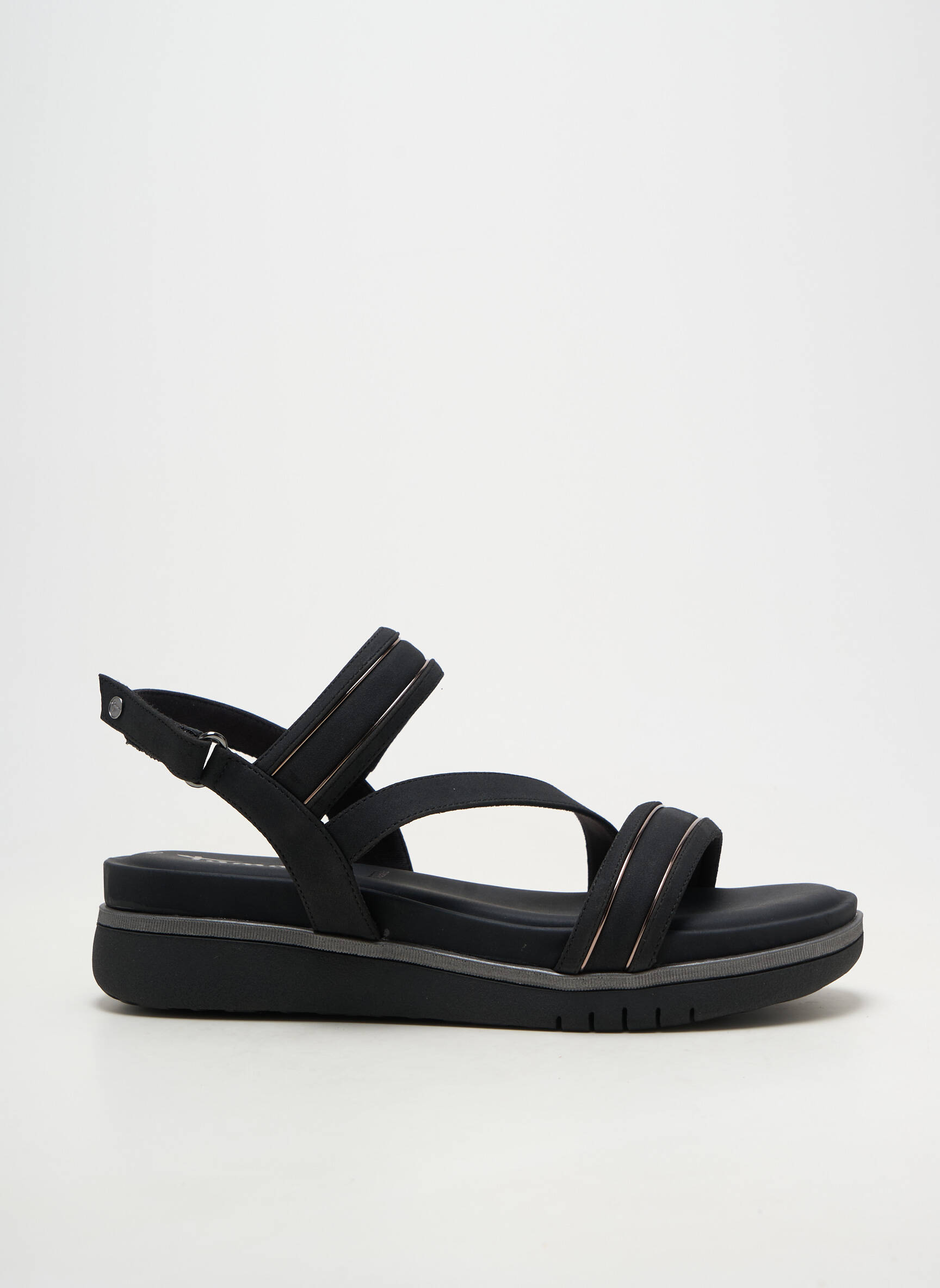 Sandalai/nu pėdos lygus medžiaga kulnas nuo 4 iki 6 cm juodas TAMARIS moteris
