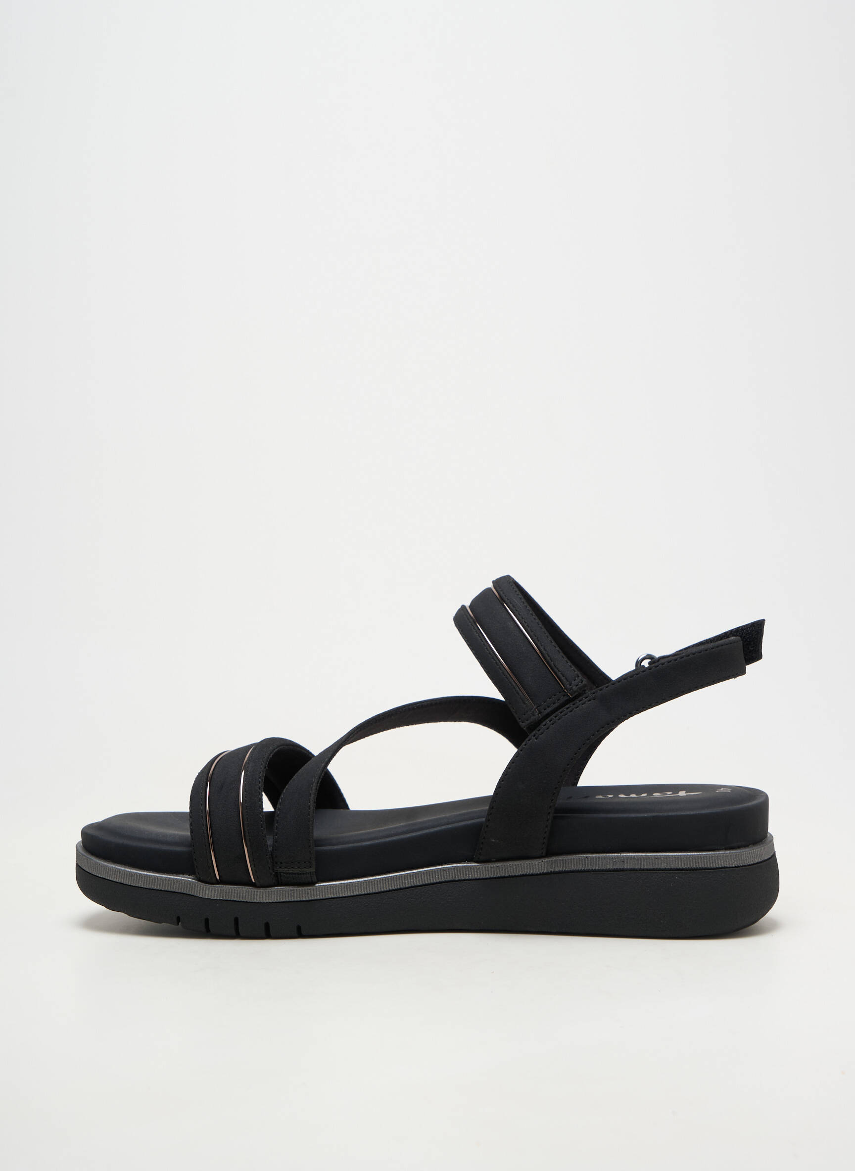Sandalai/nu pėdos lygus medžiaga kulnas nuo 4 iki 6 cm juodas TAMARIS moteris