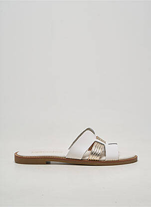Mule/sabotai satino audinys plokščias kulnas iki 3 cm baltas GIRLHOOD moteris
