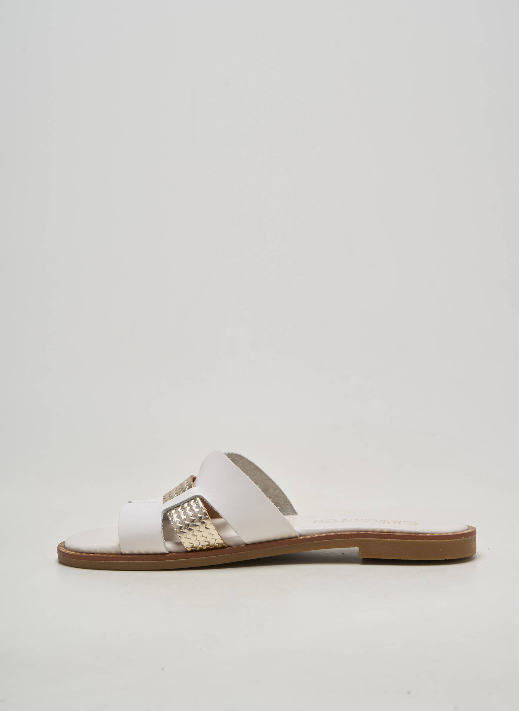 Mule/sabotai satino audinys plokščias kulnas iki 3 cm baltas GIRLHOOD moteris