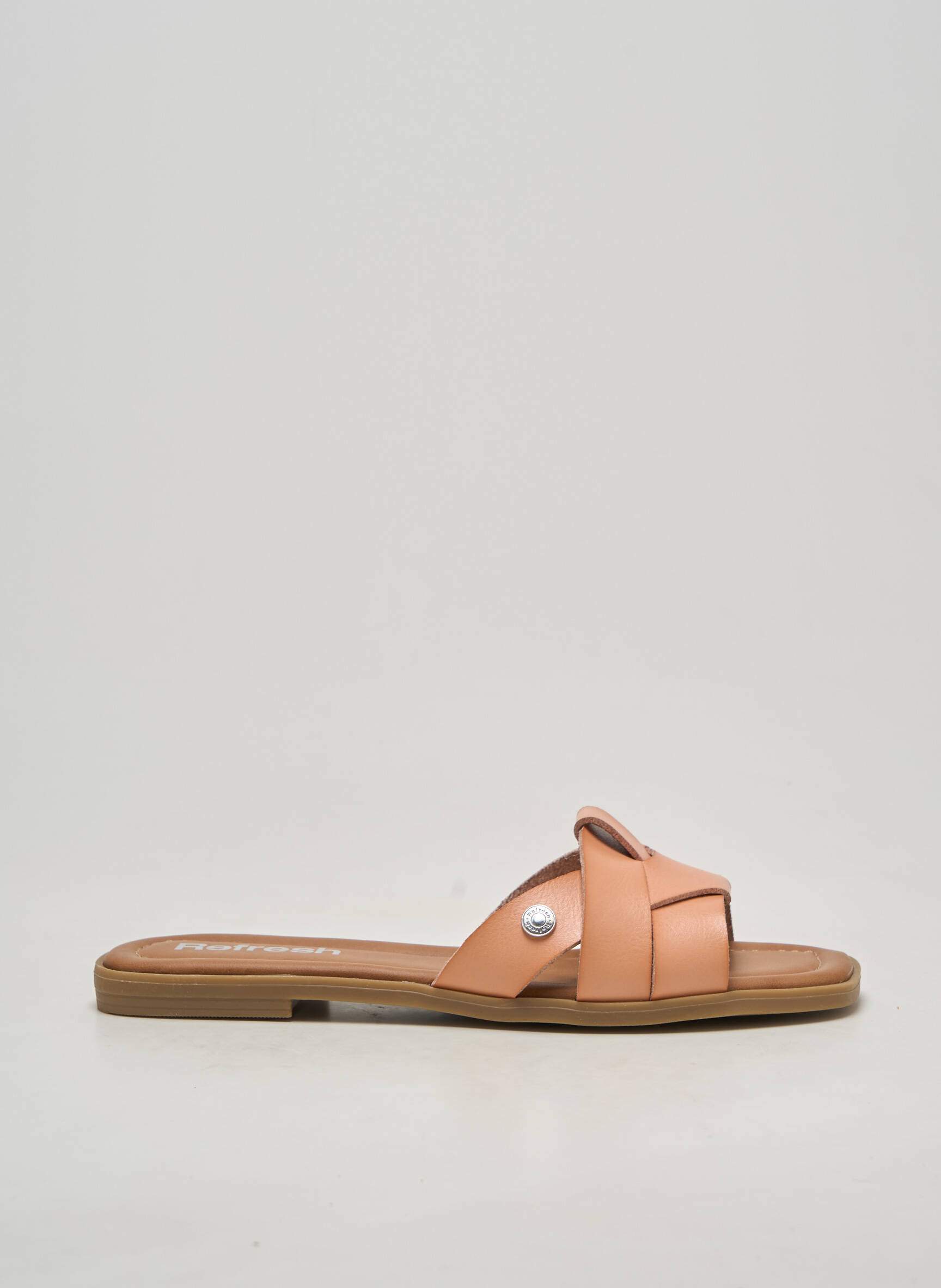 Mule/sabotai satino audinys plokščias kulnas iki 3 cm bežinis REFRESH moteris