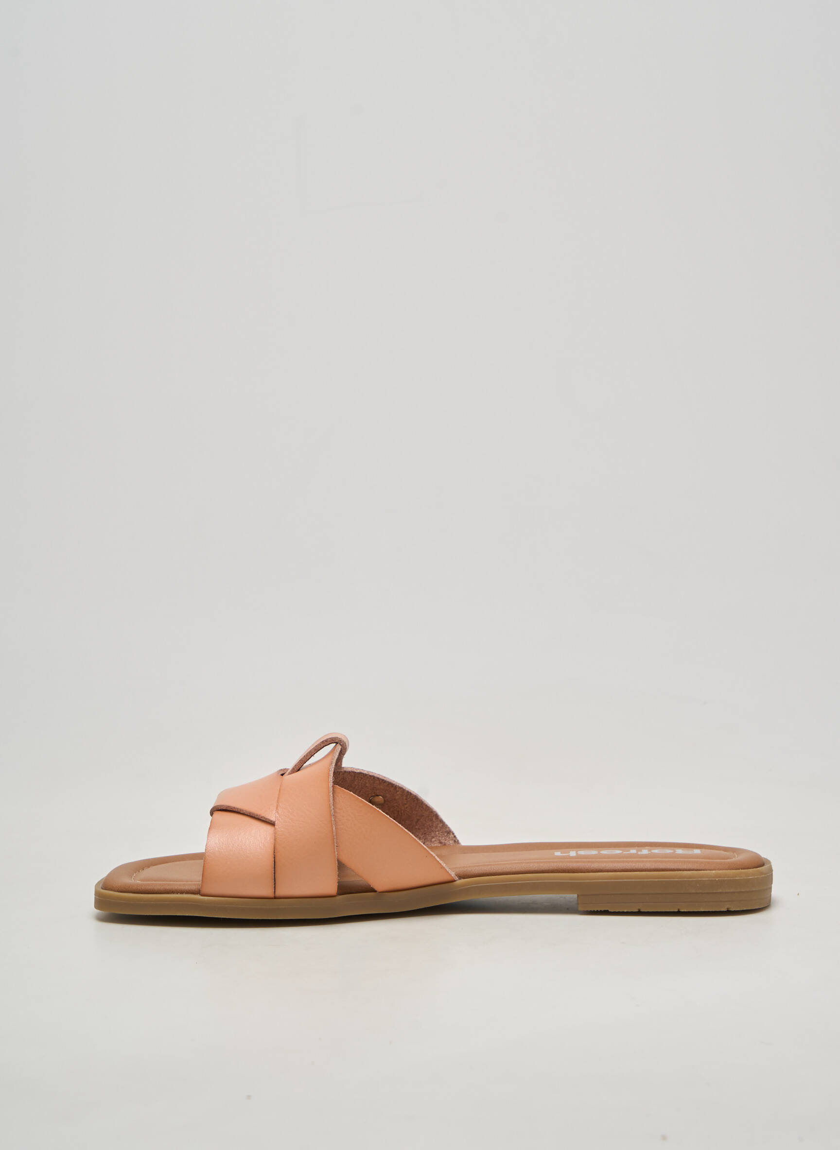 Mule/sabotai satino audinys plokščias kulnas iki 3 cm bežinis REFRESH moteris