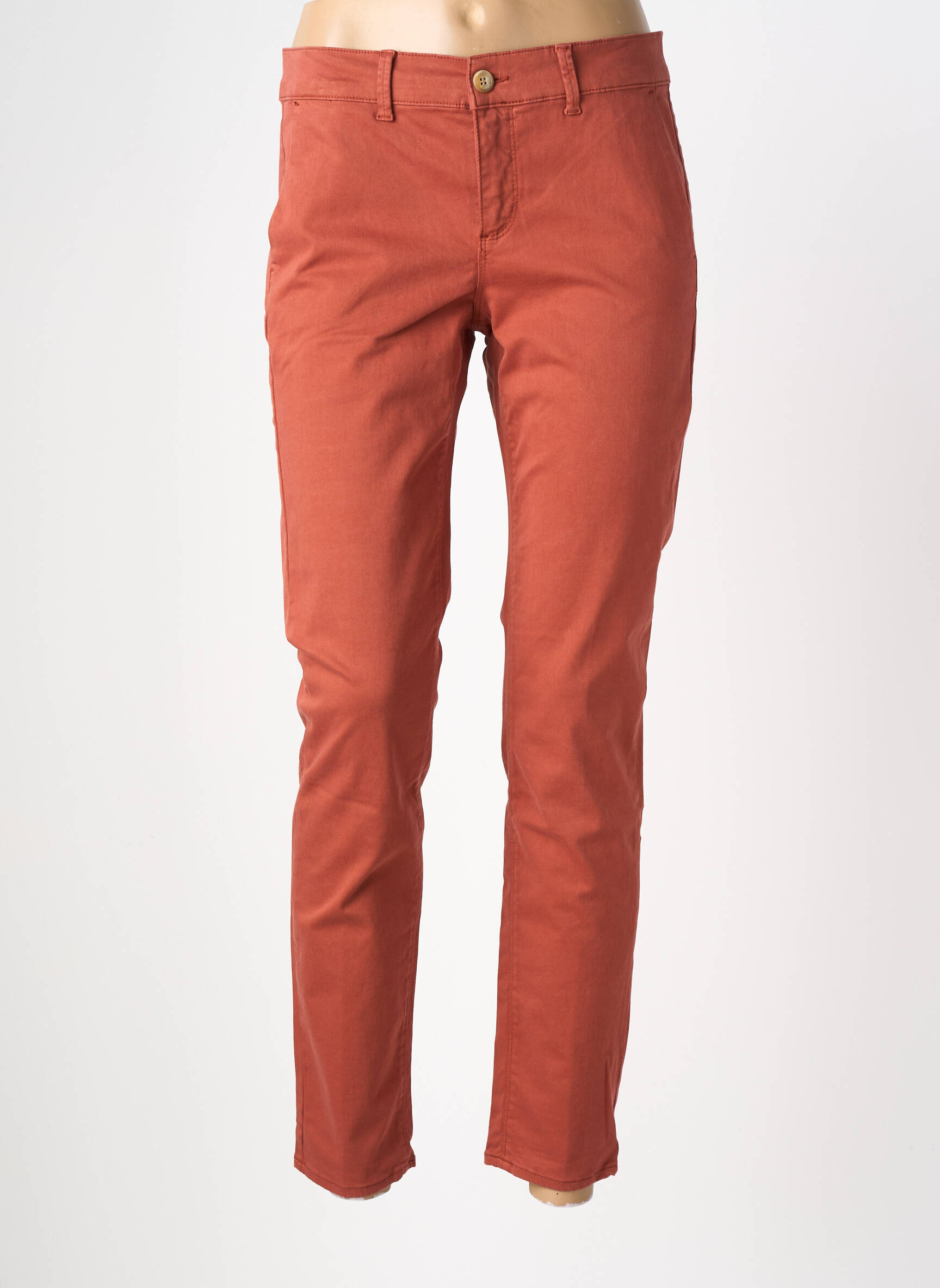 Chino kelnė tamprumas normala dydis oranžinė HAPPY moteris