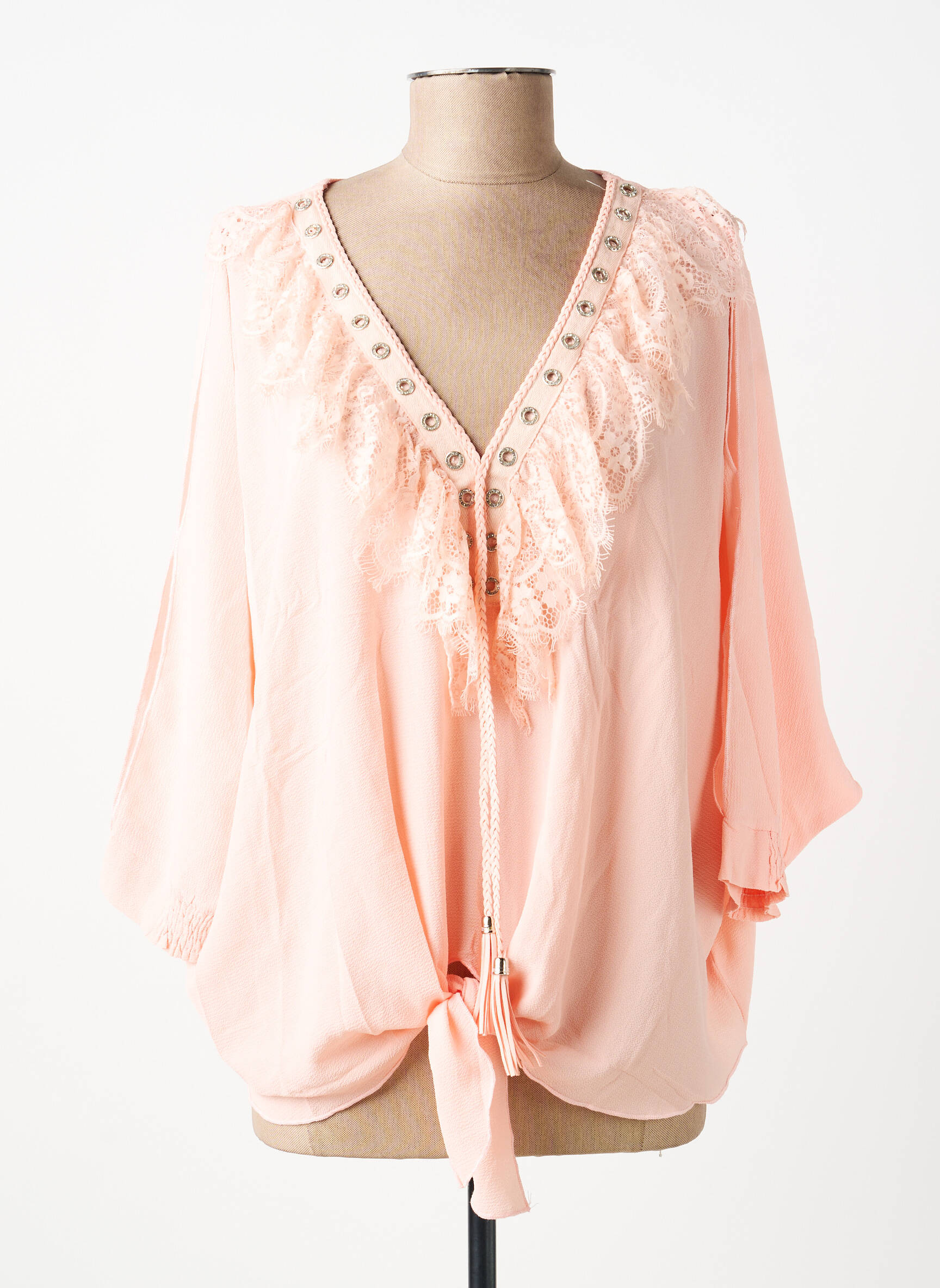 Bluzonai 3/4 rankovės 3/4 rankovės rožinė J&H FASHION moteris