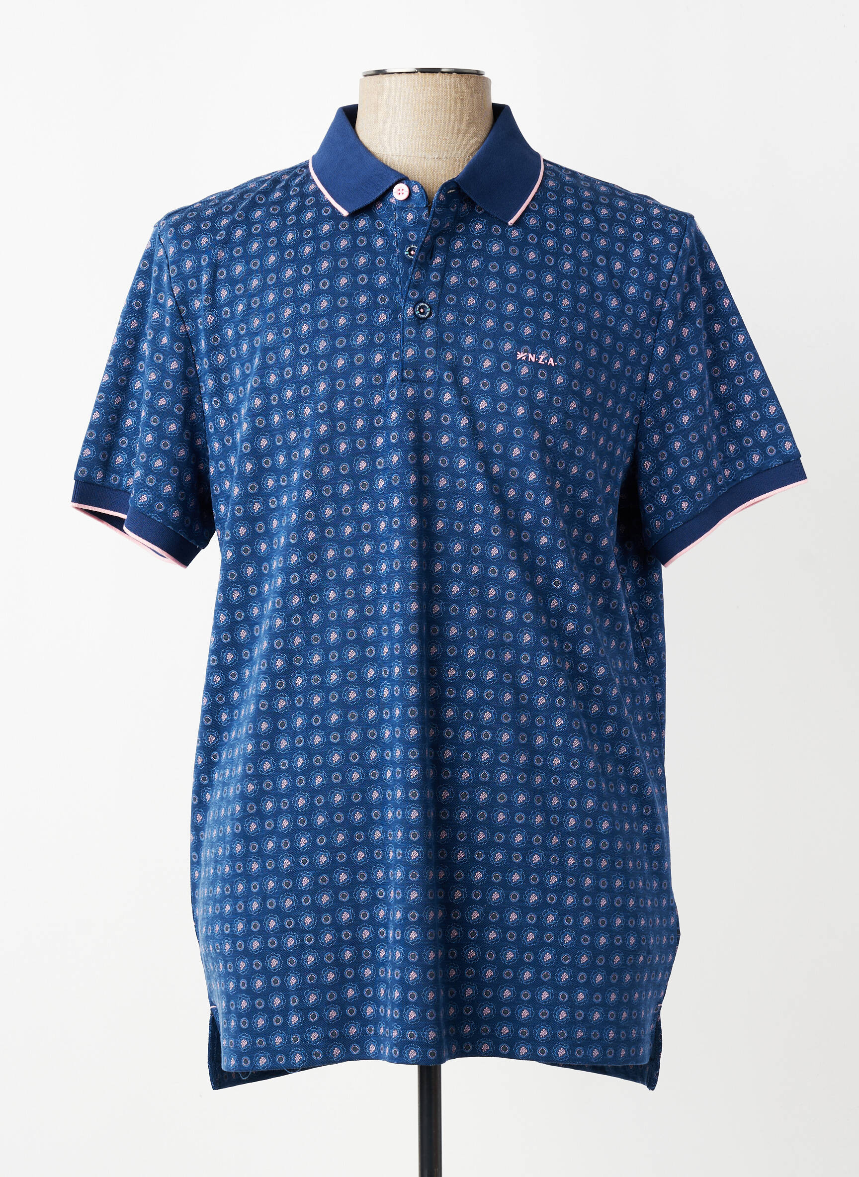 Polo jersey audinys trumpas rankovės mėlyna N.Z.A NEW ZEALAND vyras