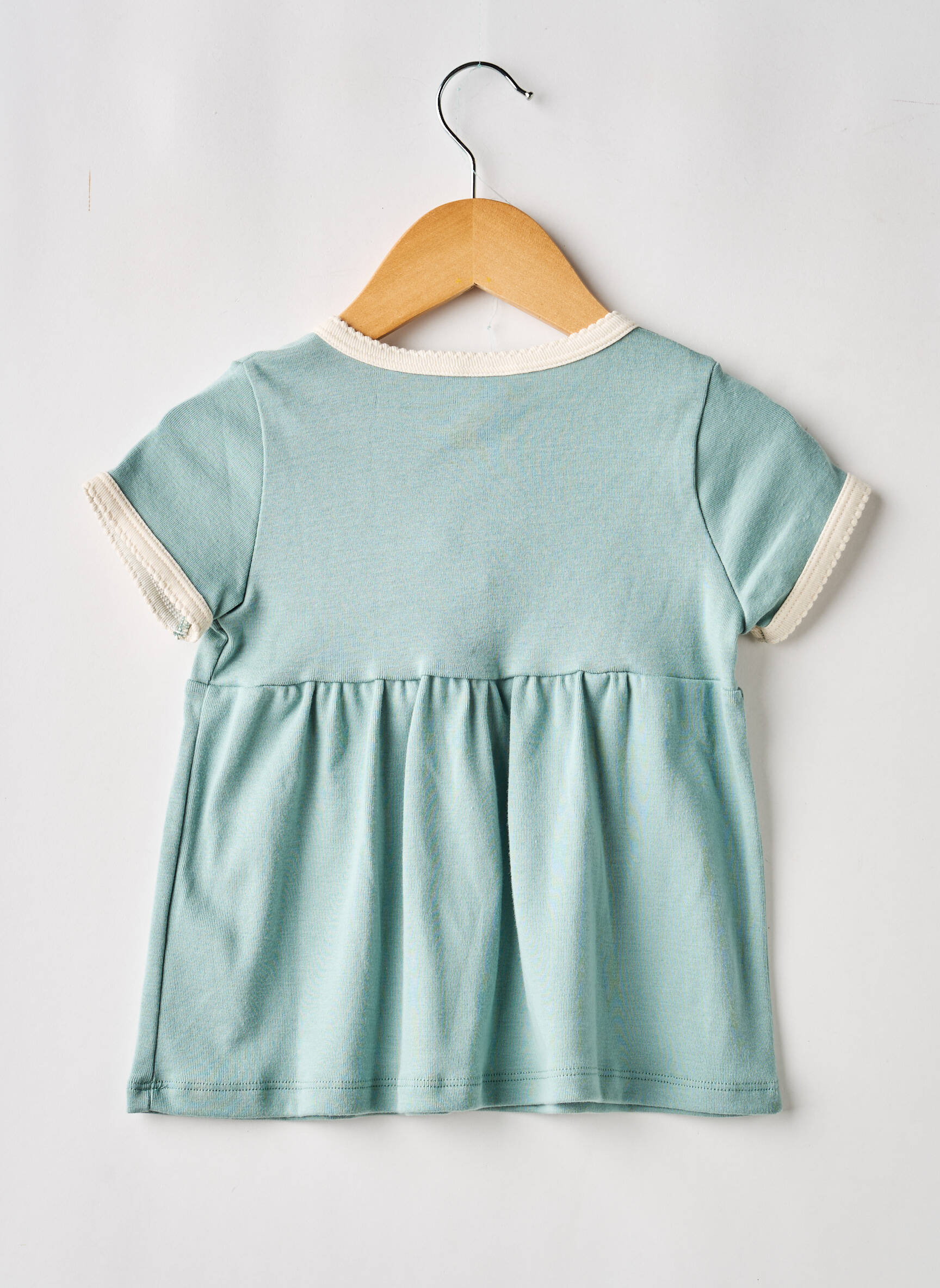 Pusilgių suknelė trumpas rankovės trumpas rankovės žalias PETIT BATEAU mergina