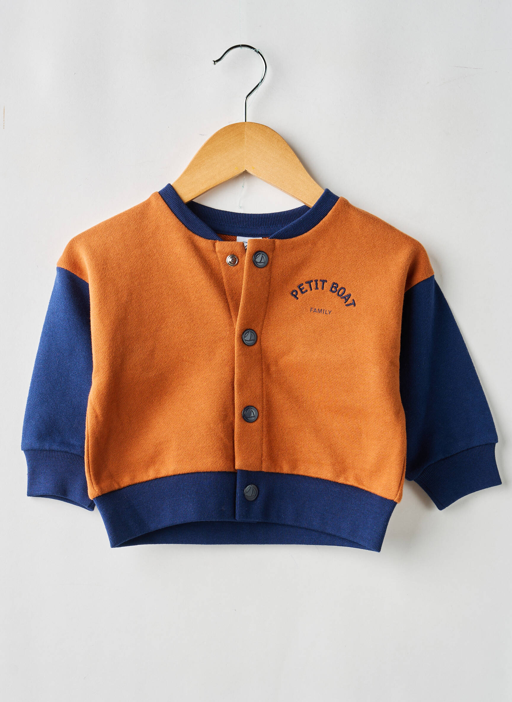 Kasdienis švarkas elastiniai rankogaliai rudas PETIT BATEAU berniukas