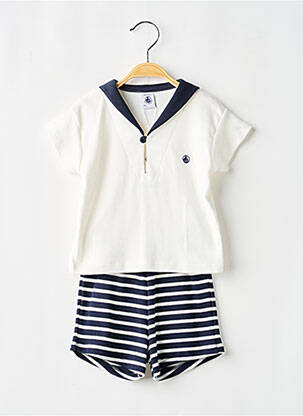 Šortų rinkinys siuvinėjimas baltas PETIT BATEAU berniukas