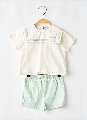 Šortų rinkinys marškiniai tipo viršus žalias PETIT BATEAU berniukas