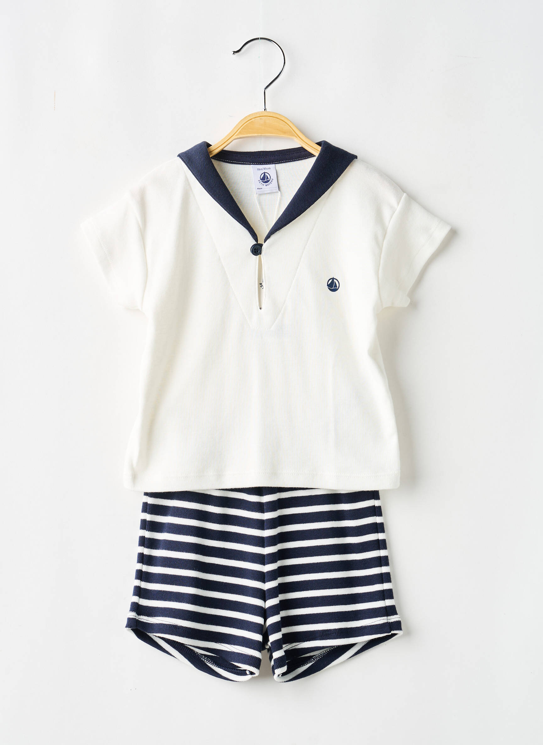 Šortų rinkinys siuvinėjimas baltas PETIT BATEAU berniukas