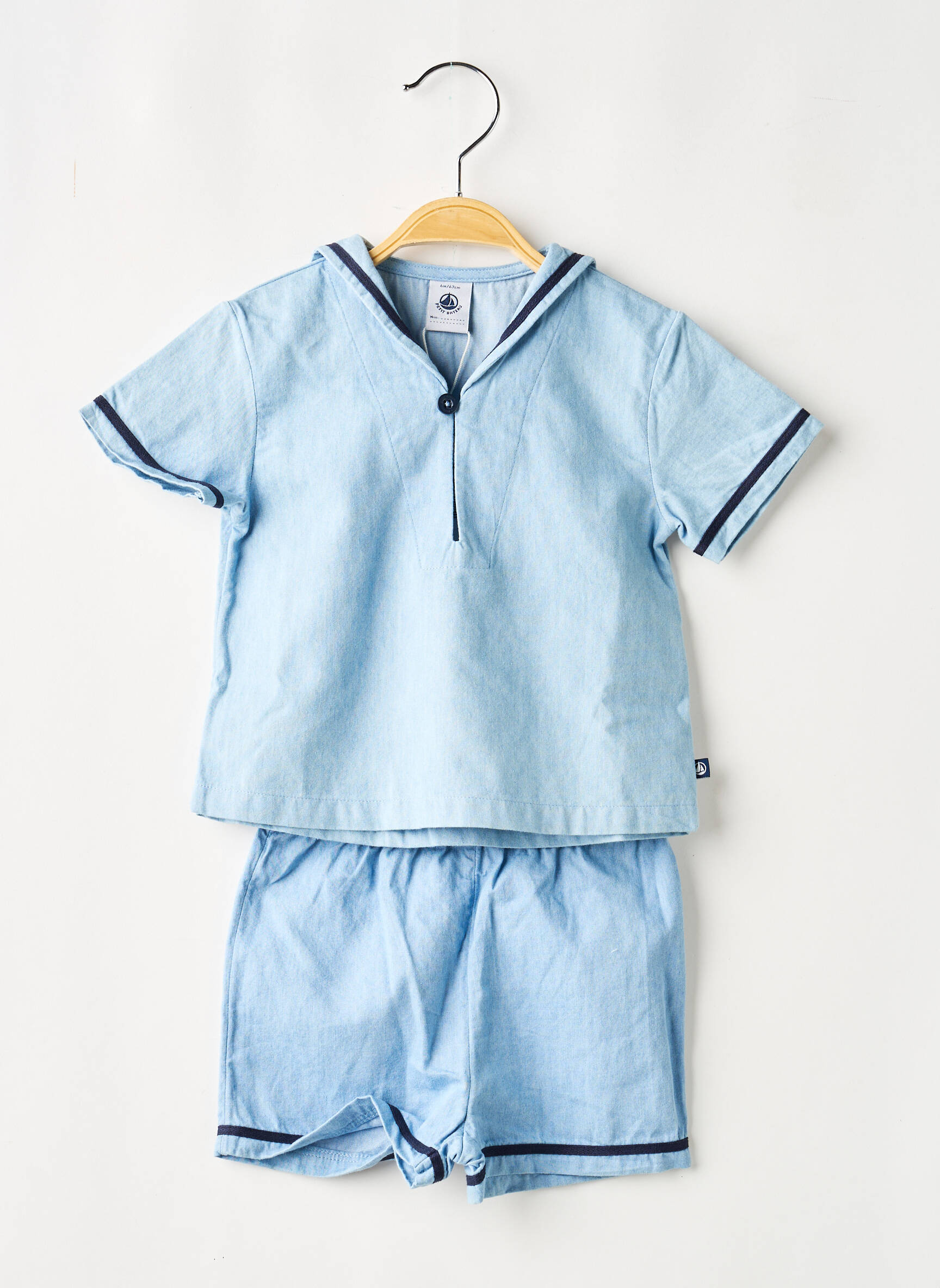 Šortų rinkinys elastinė dydžio sistema mėlyna PETIT BATEAU vaikas