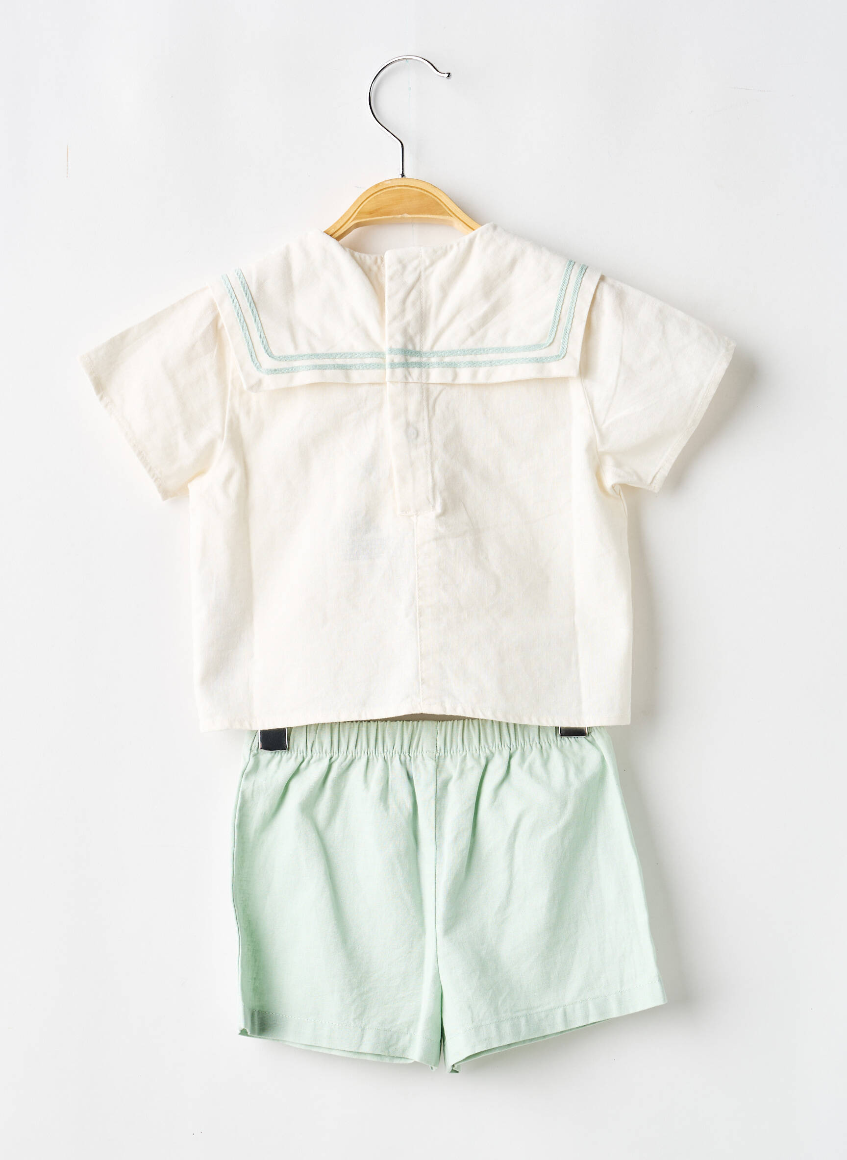 Šortų rinkinys marškiniai tipo viršus žalias PETIT BATEAU berniukas