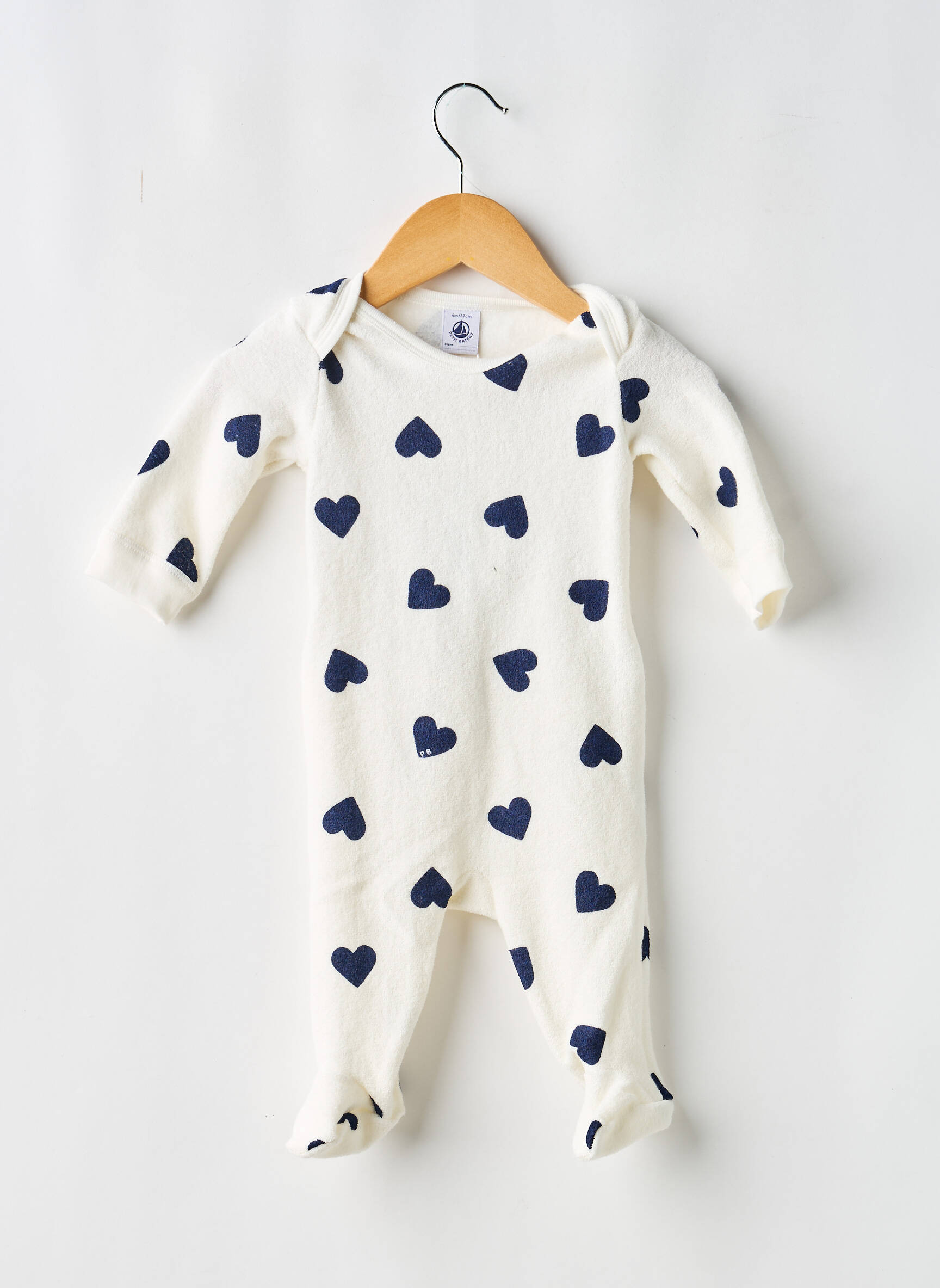 Pižama ilgos rankovės baltas PETIT BATEAU vaikas
