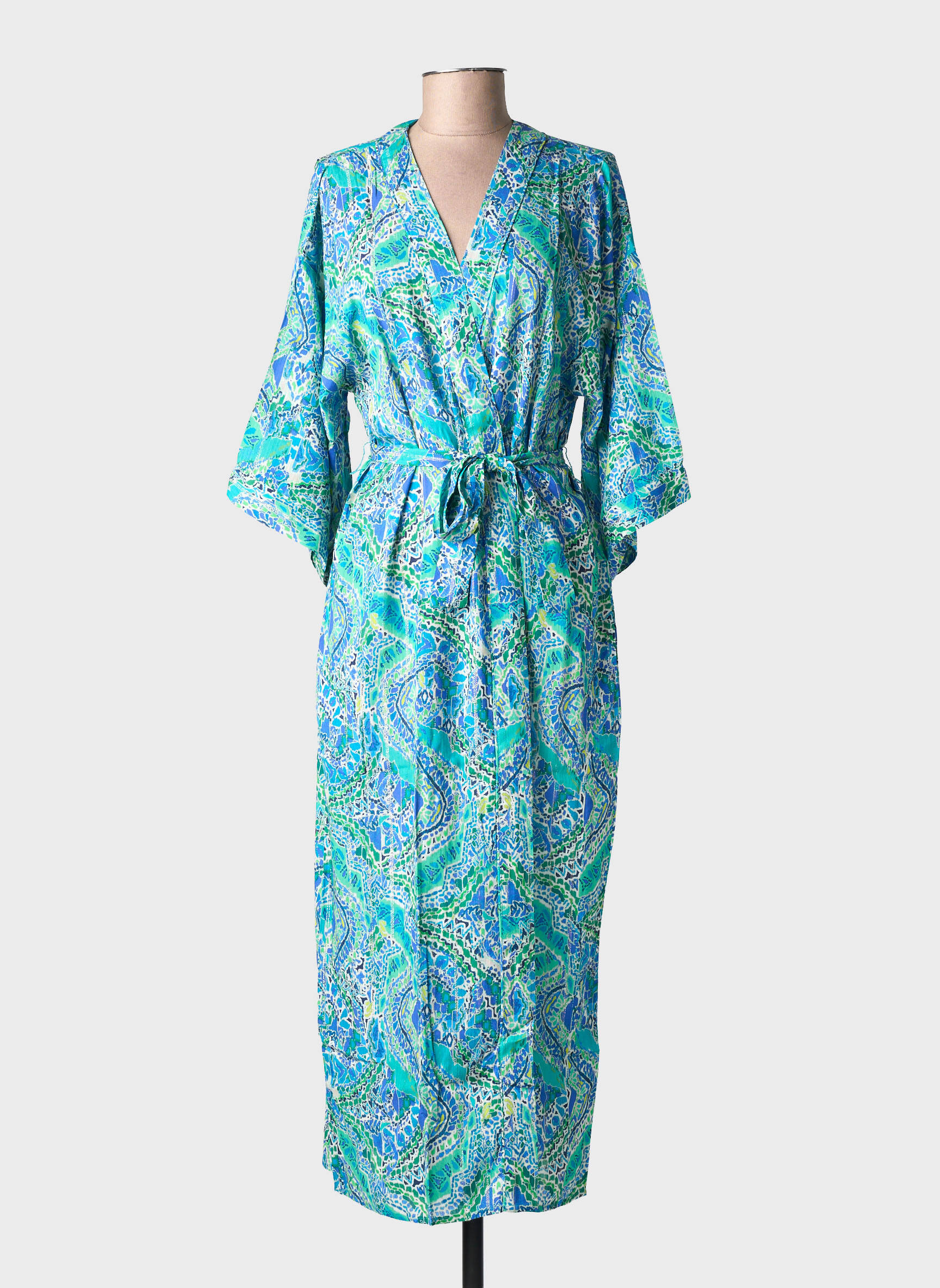 Kimono striukė fantazijos raštas mėlyna JULIE GUERLANDE moteris