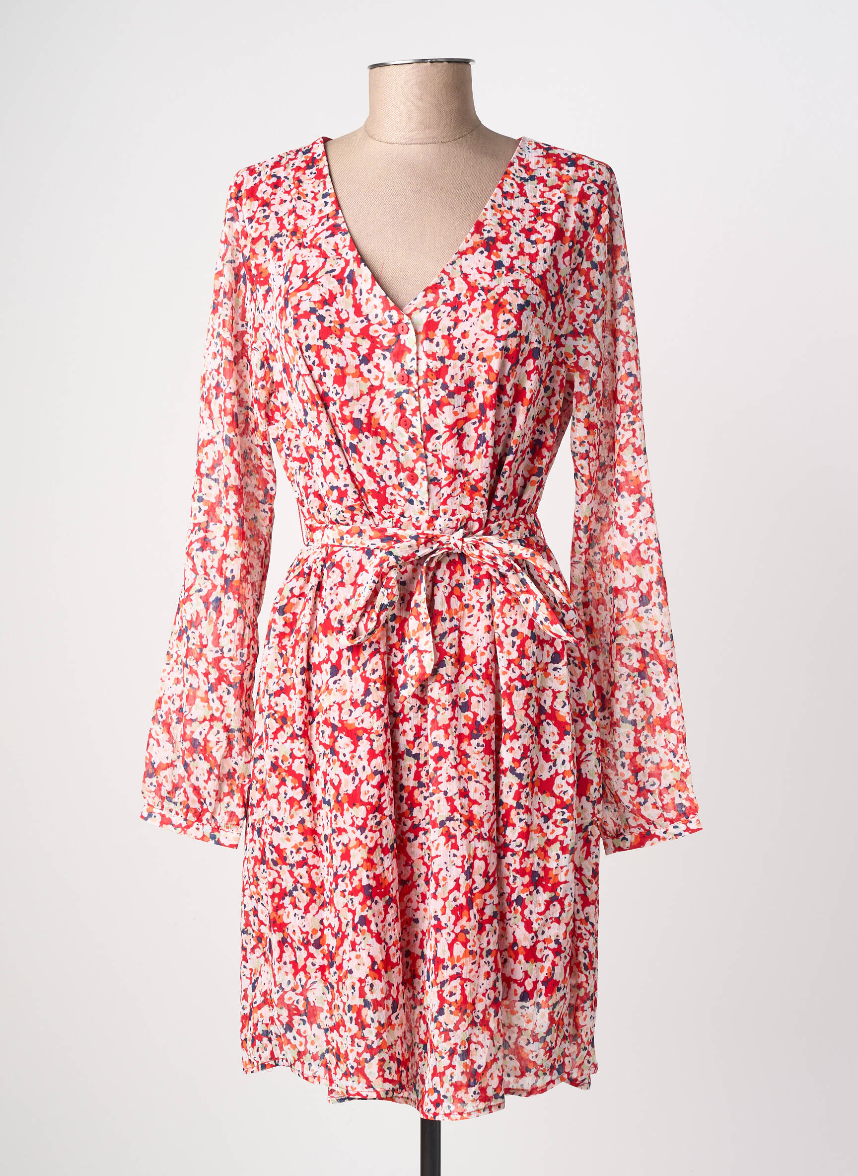 Trumpa suknelė ilgos rankovės ilgos rankovės raudona ONLY moteris