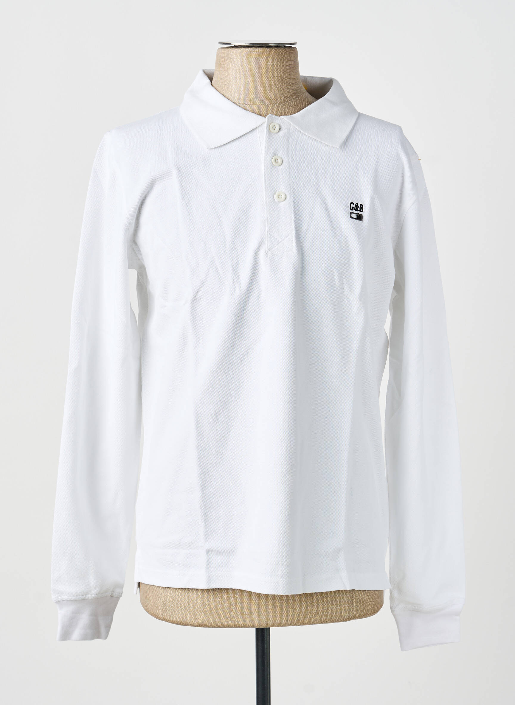 Polo ilgos rankovės ilgos rankovės baltas GWEN & BLACK vyras