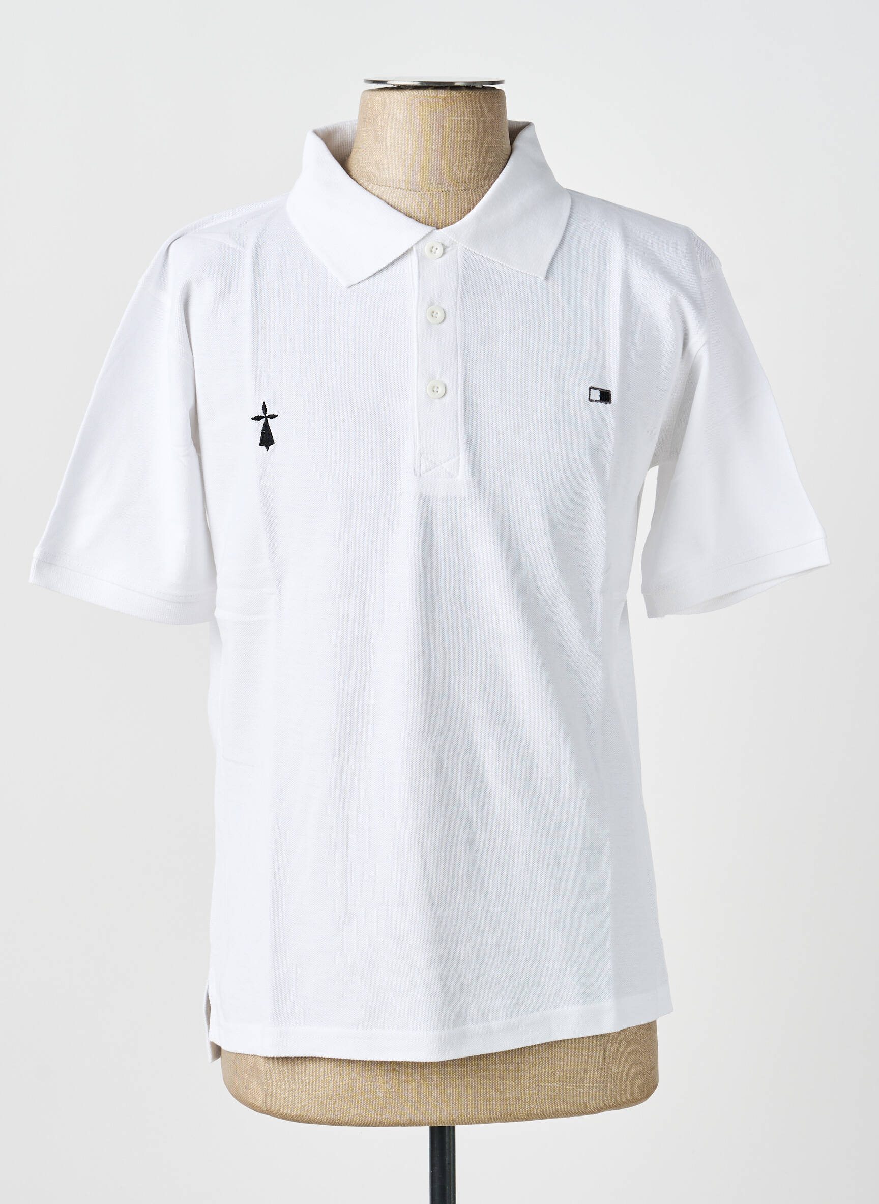 Polo tiesi kirpimas trumpas rankovės baltas GWEN & BLACK vyras