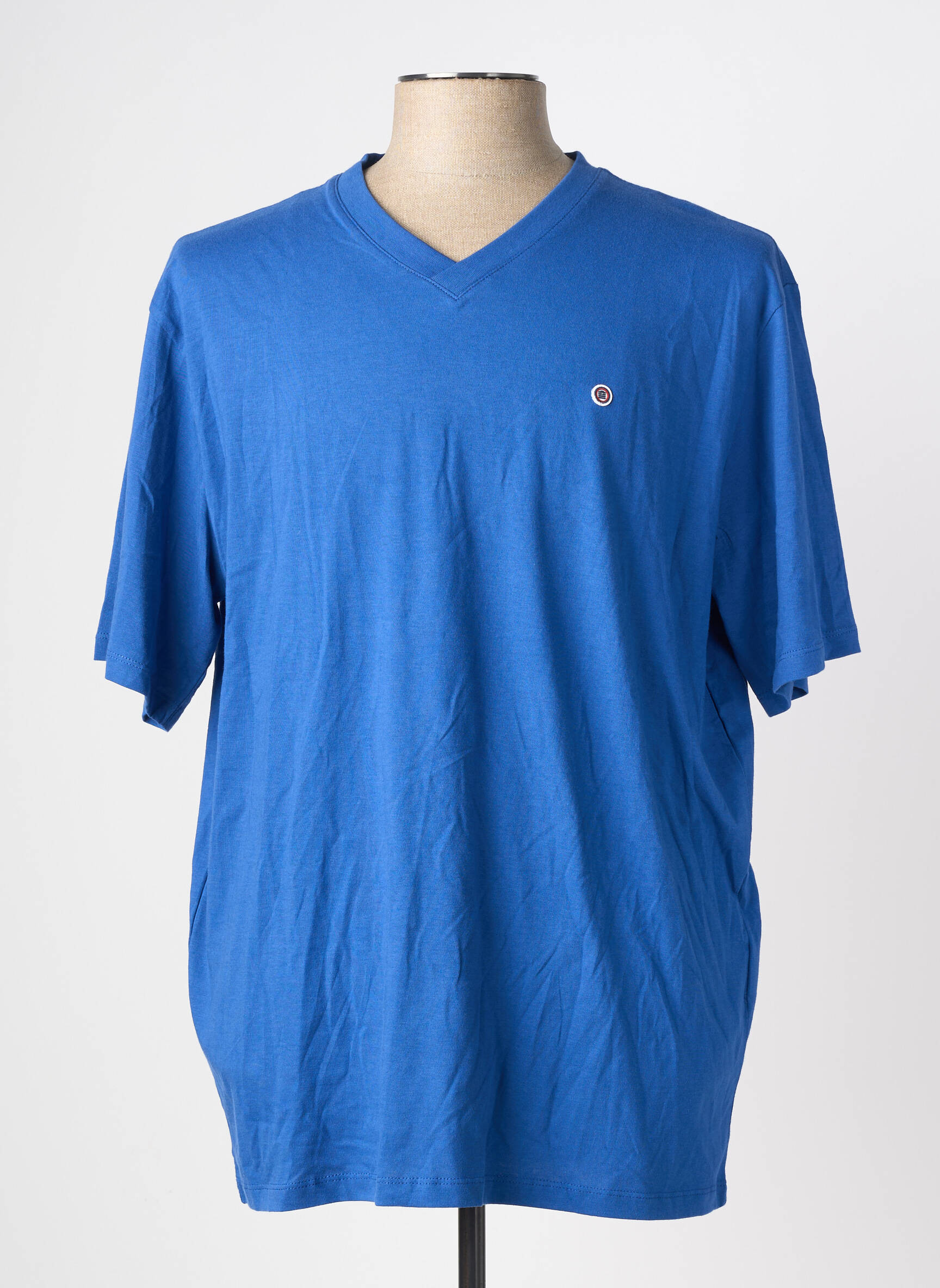 T-marškinys siuvinėjimas trumpas rankovės mėlyna SERGE BLANCO vyras