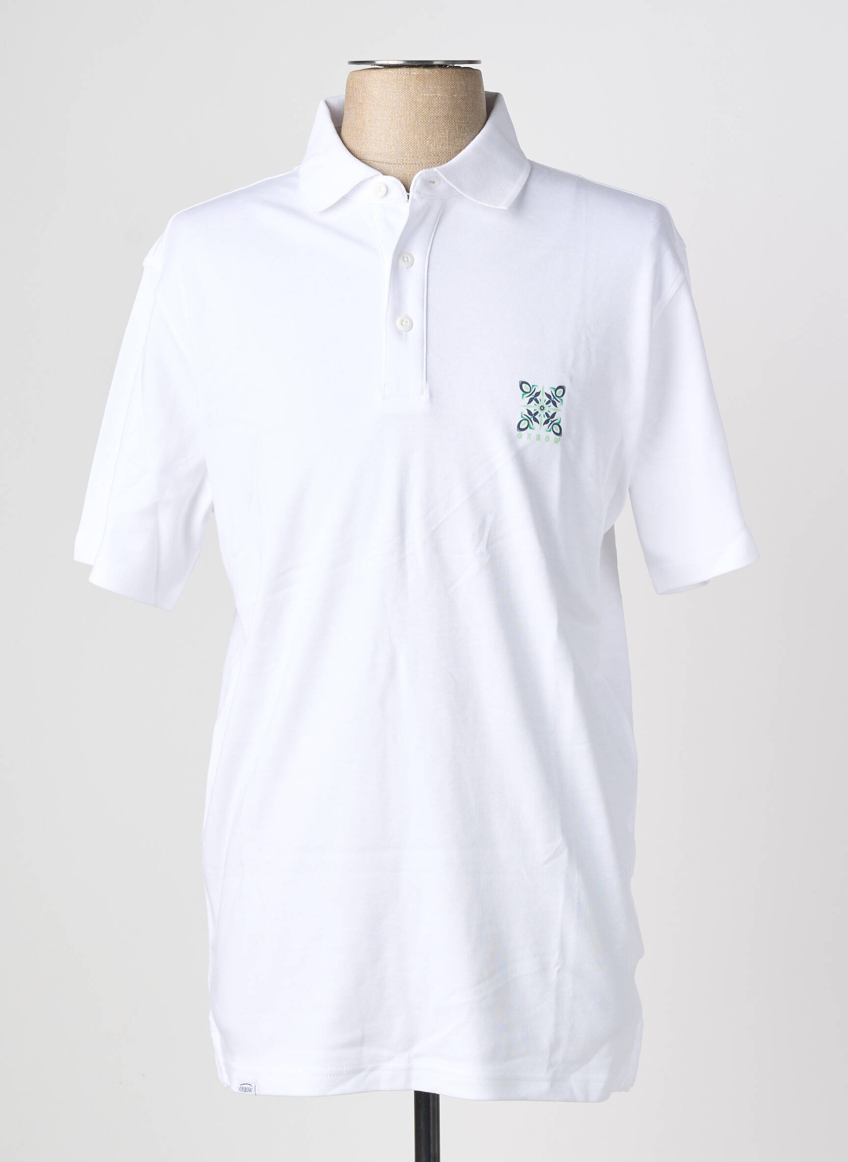 Polo jersey audinys trumpas rankovės baltas OXBOW vyras