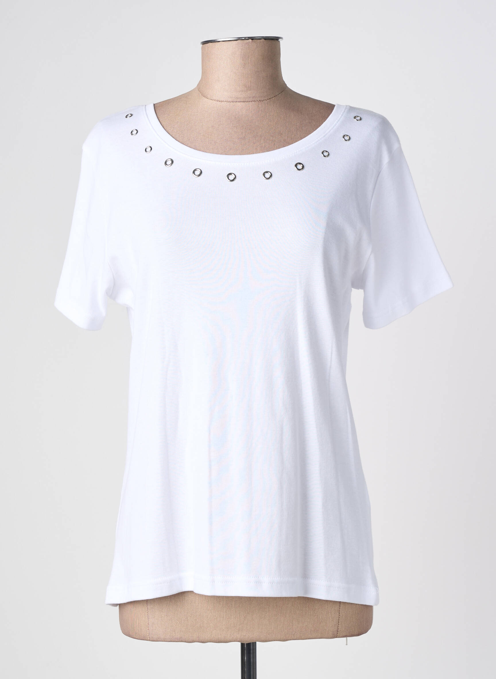 T-marškinys centrinė iškirptė trumpas rankovės baltas THE STYLE moteris