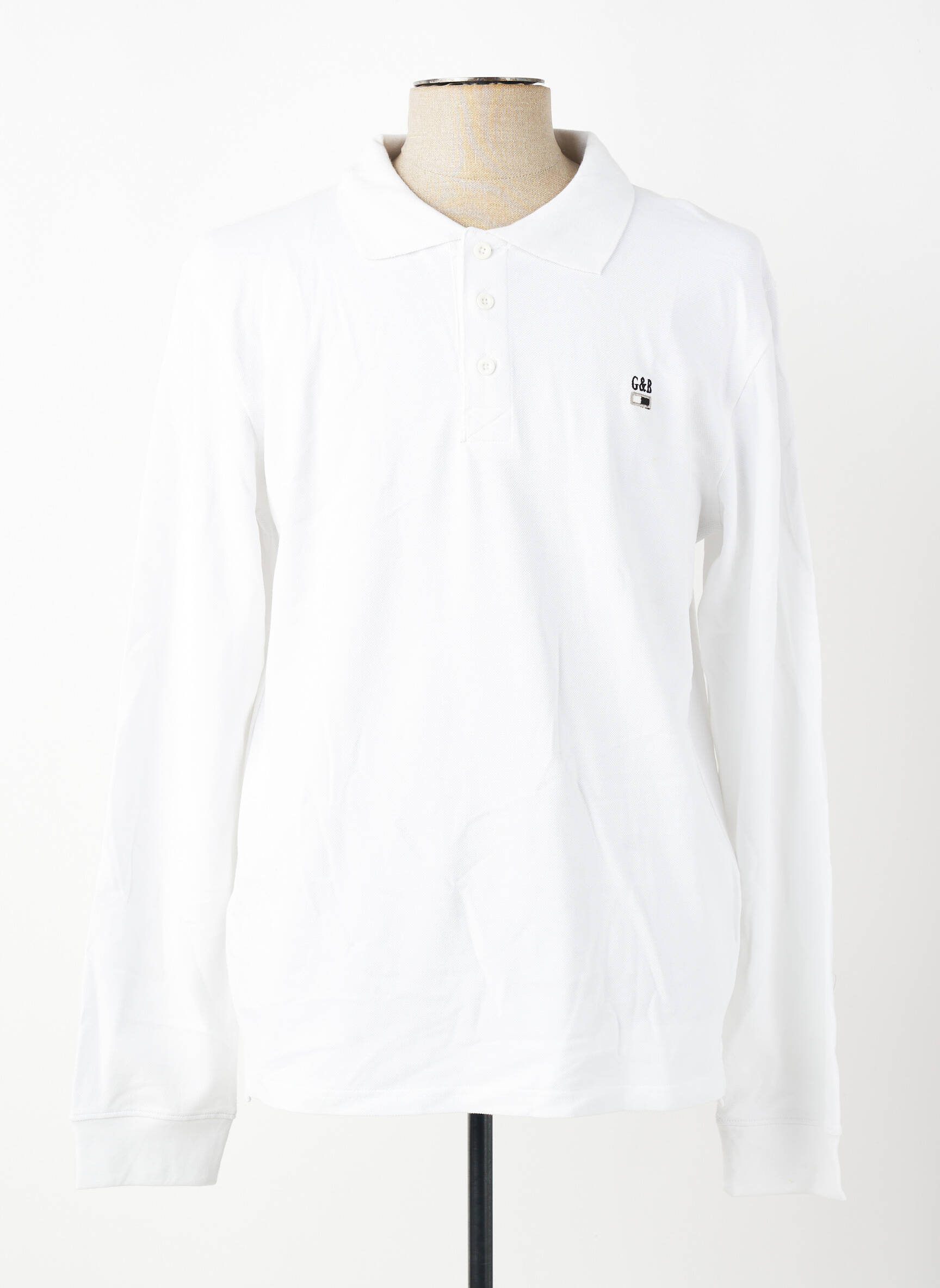Polo ilgos rankovės ilgos rankovės baltas GWEN & BLACK vyras