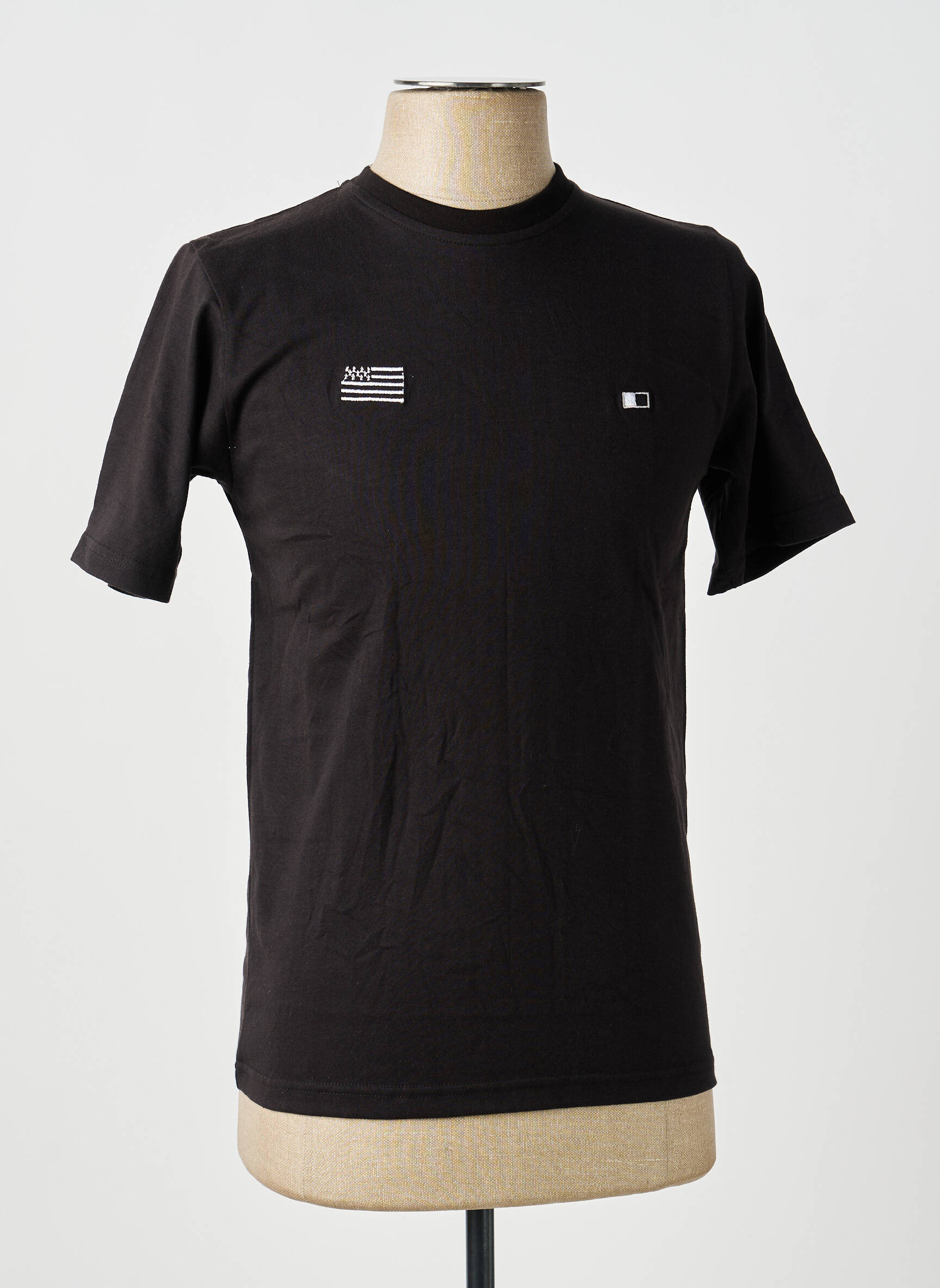 T-marškinys siuvinėjimas trumpas rankovės juodas GWEN & BLACK vyras