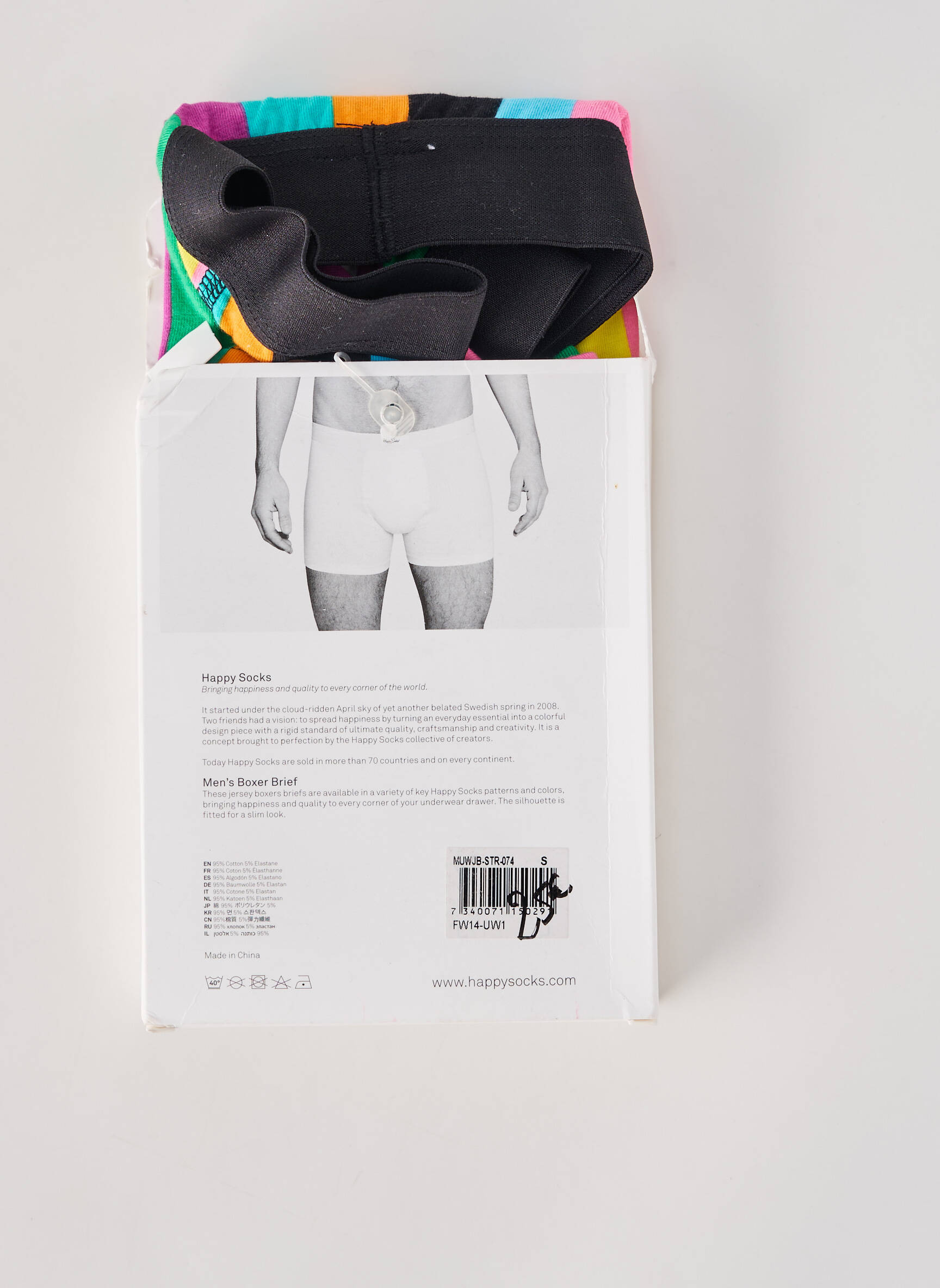 Bokseris juostelės raštas mėlyna HAPPY SOCKS vyras