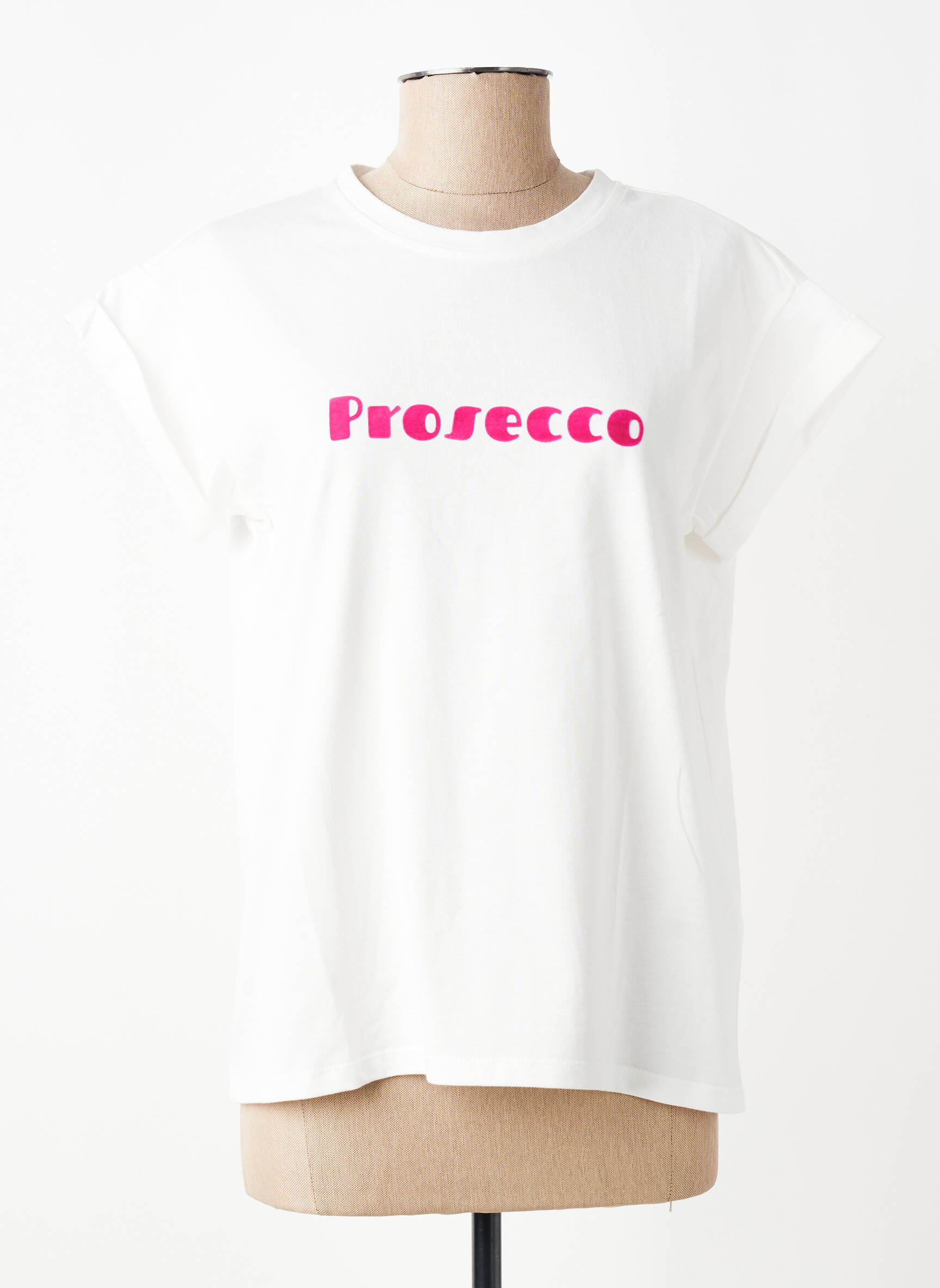 T-marškinys floqué serigrafija trumpas rankovės baltas GRACE & MILA moteris