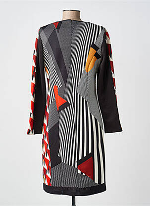 Pusilgių suknelė fantazijos raštas ilgos rankovės juodas GUY DUBOUIS moteris