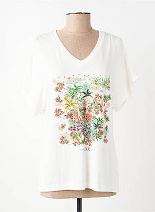 T-marškinys sietinė spauda su kristalais trumpas rankovės bežinis LESLIE moteris